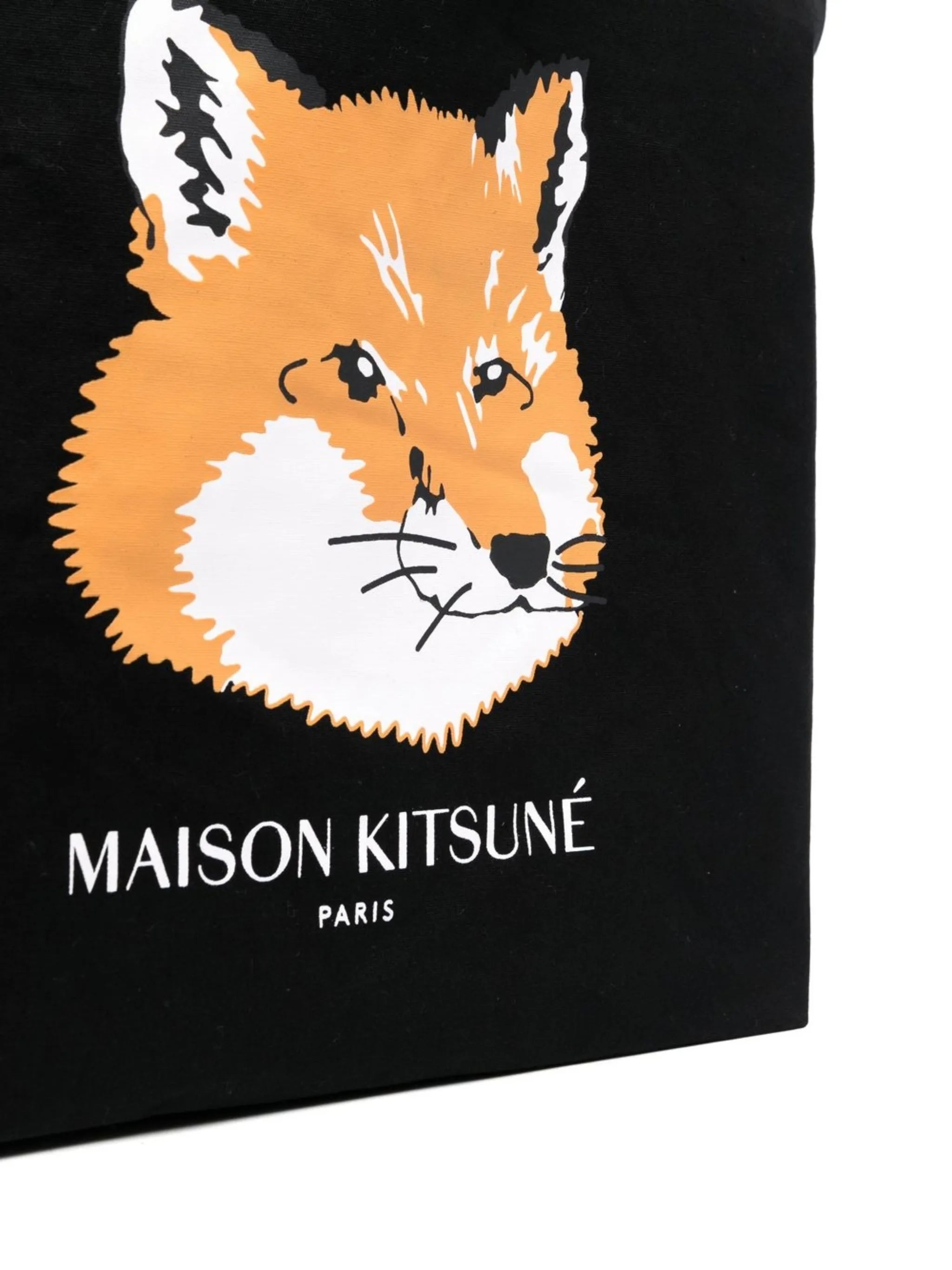 fox-print cotton canvas tote