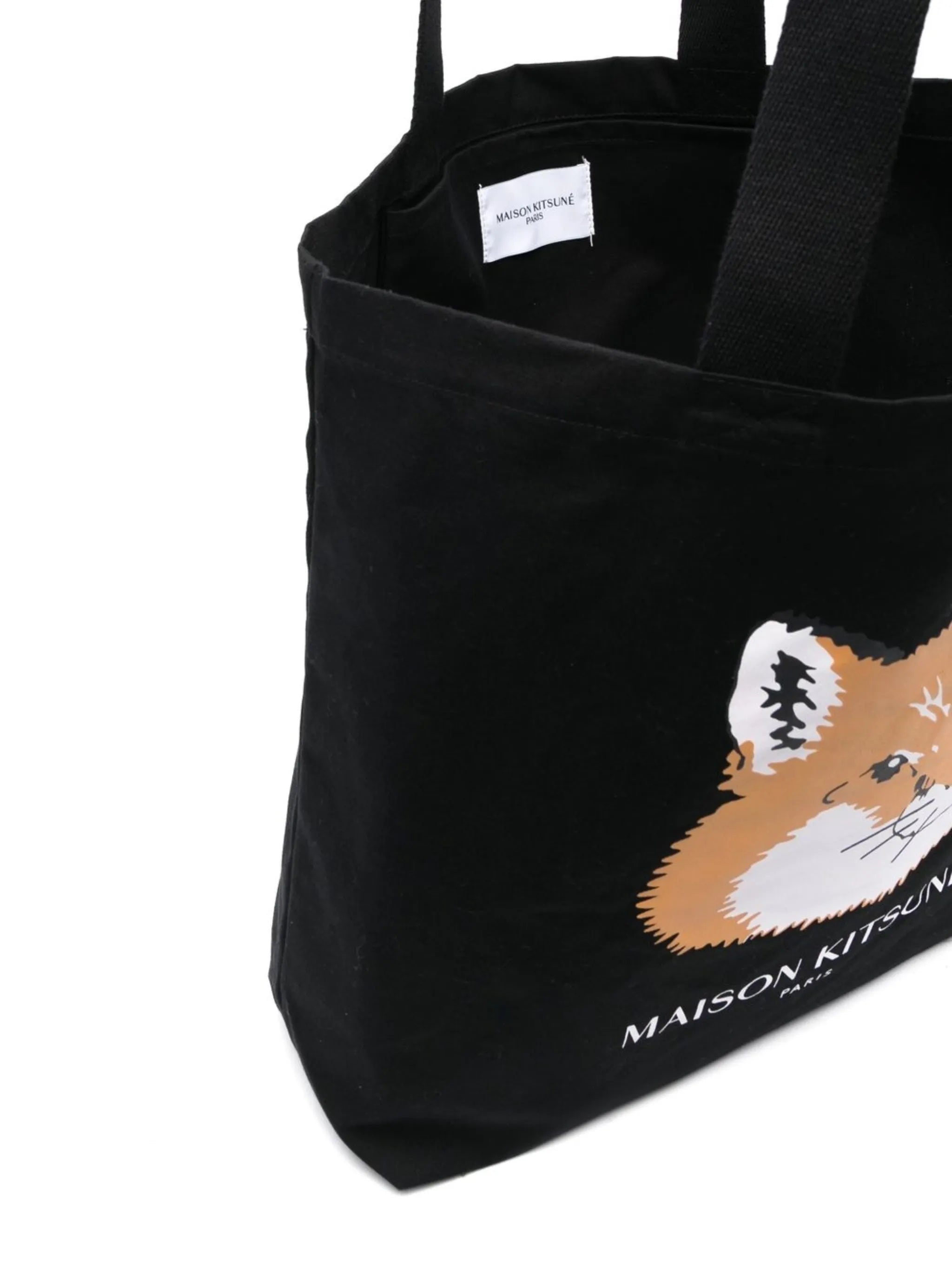 fox-print cotton canvas tote