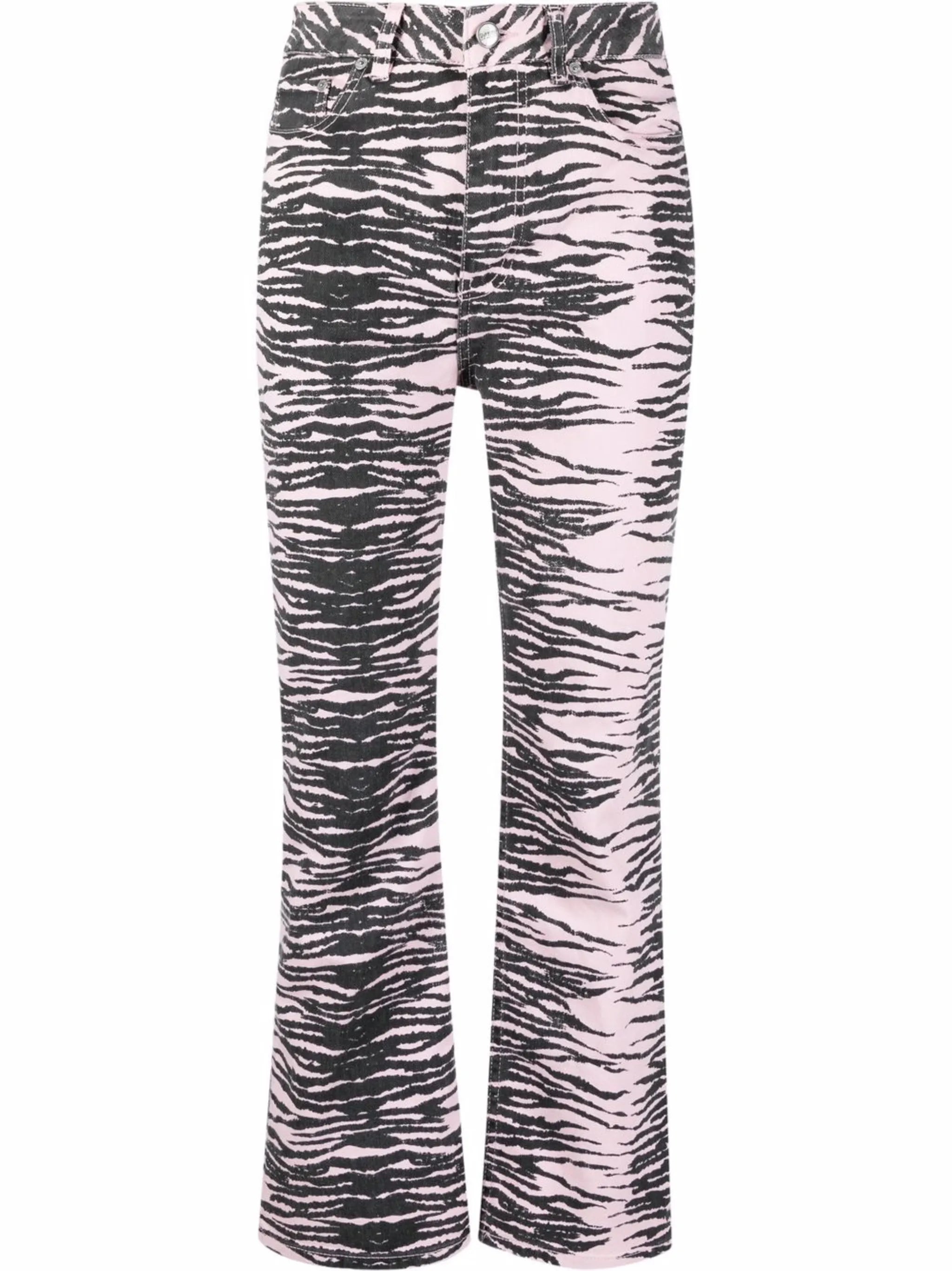 Betzy tiger-stripe cropped jeans