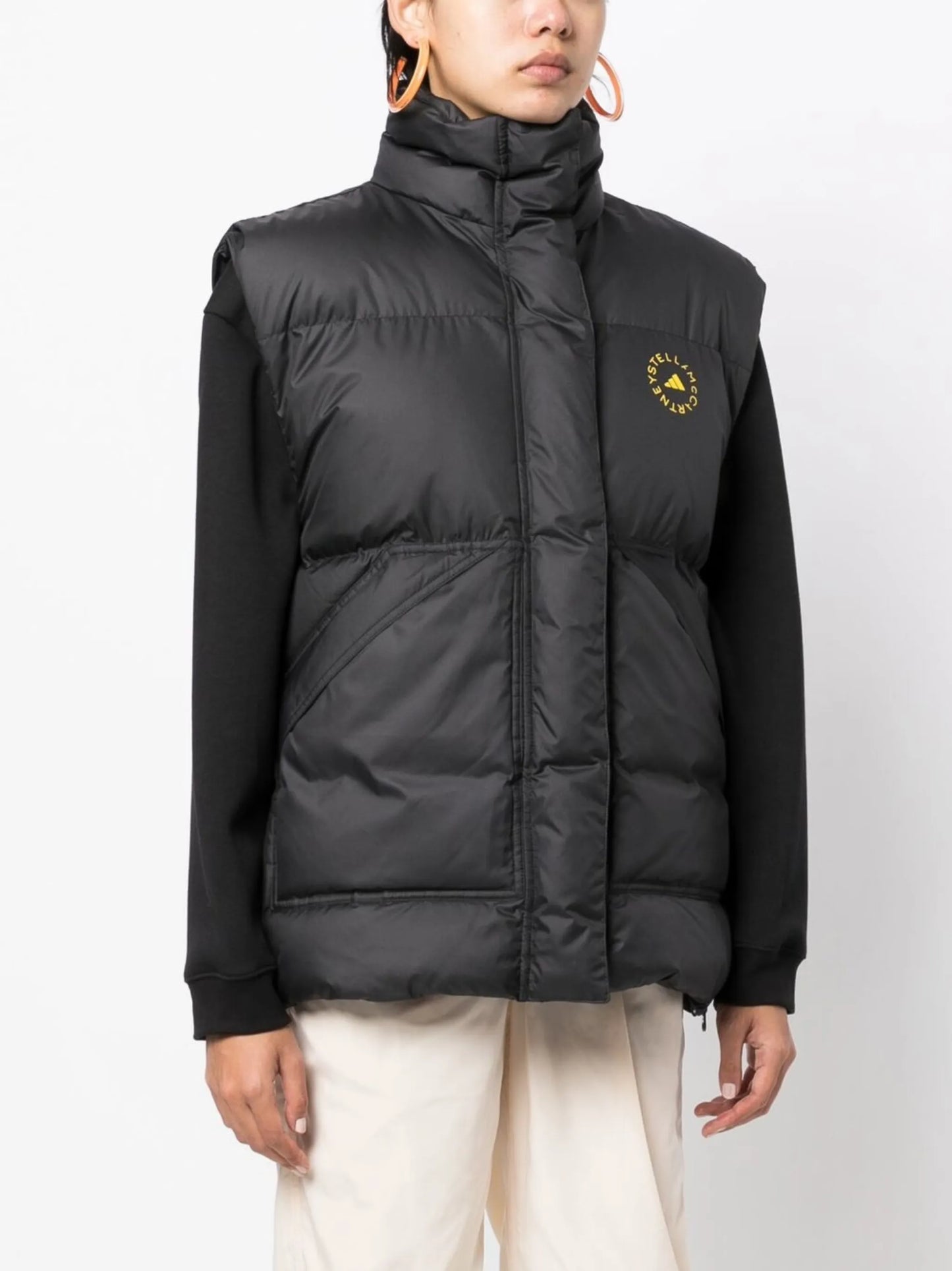 logo-print padded gilet