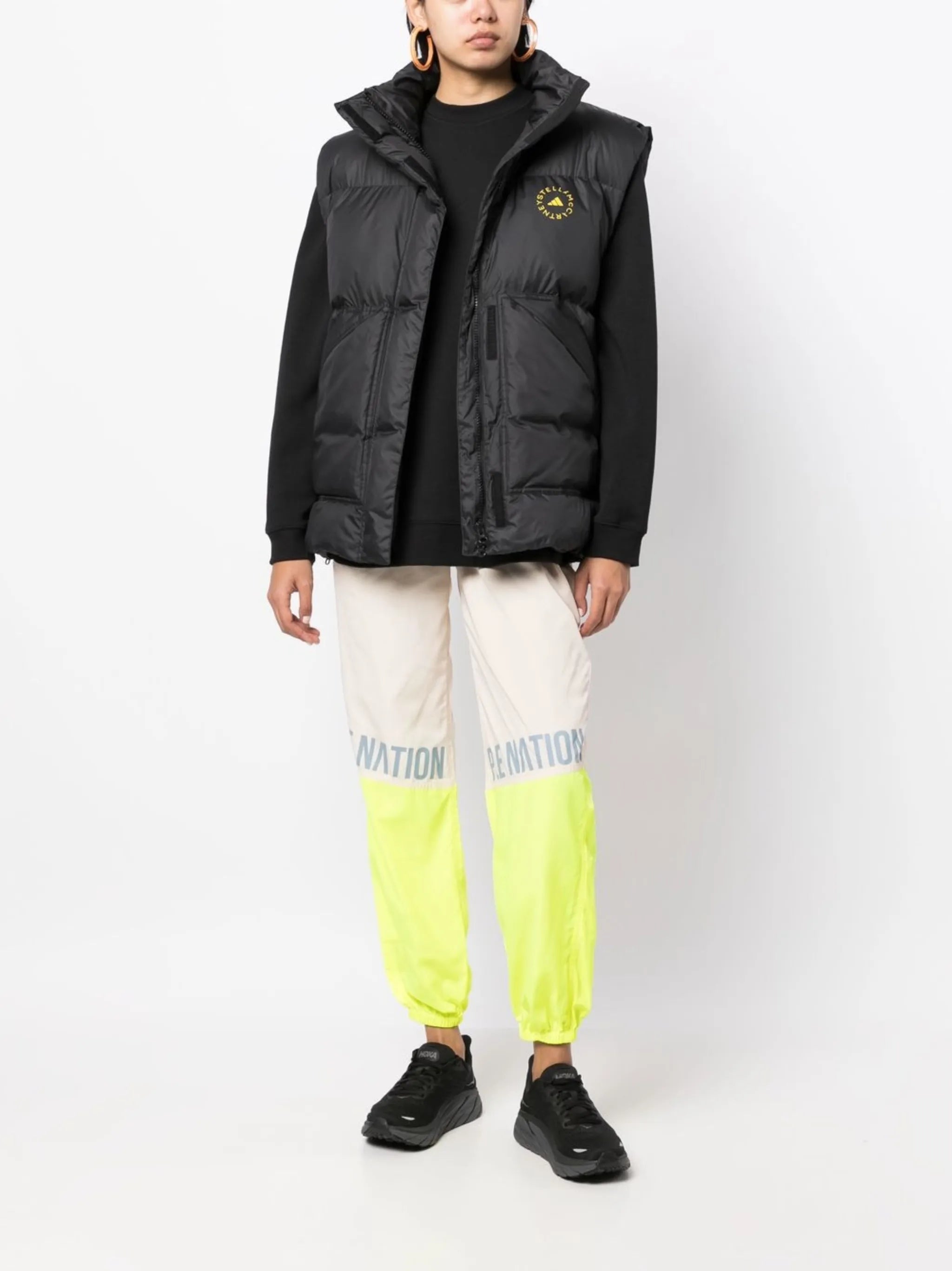 logo-print padded gilet