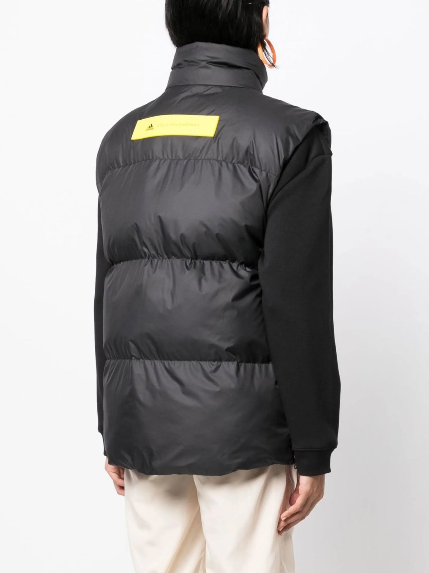 logo-print padded gilet