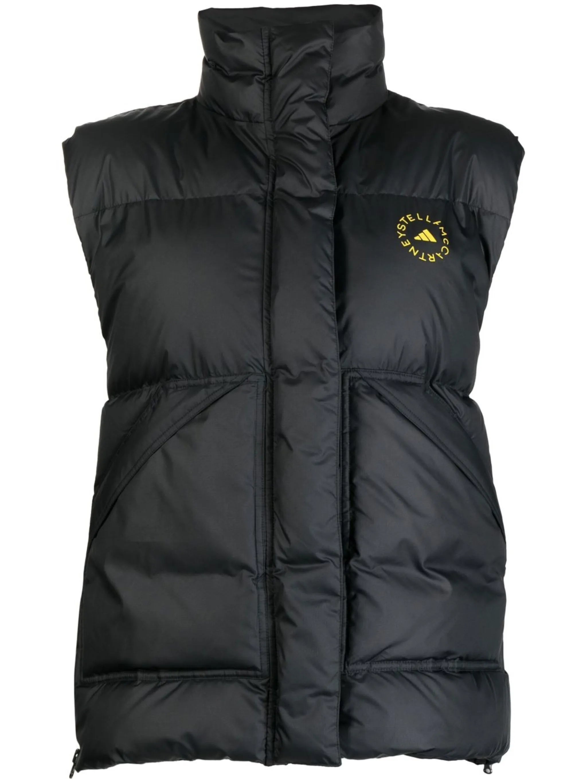 logo-print padded gilet