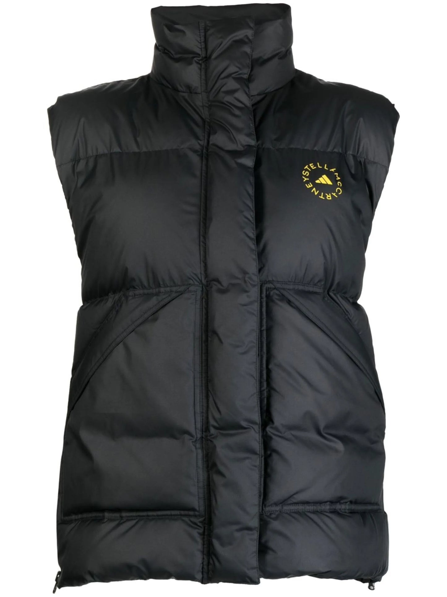 logo-print padded gilet