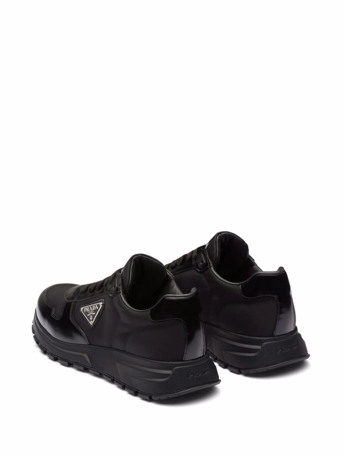 Prax 01 Re-nylon and brushed leather sneakers