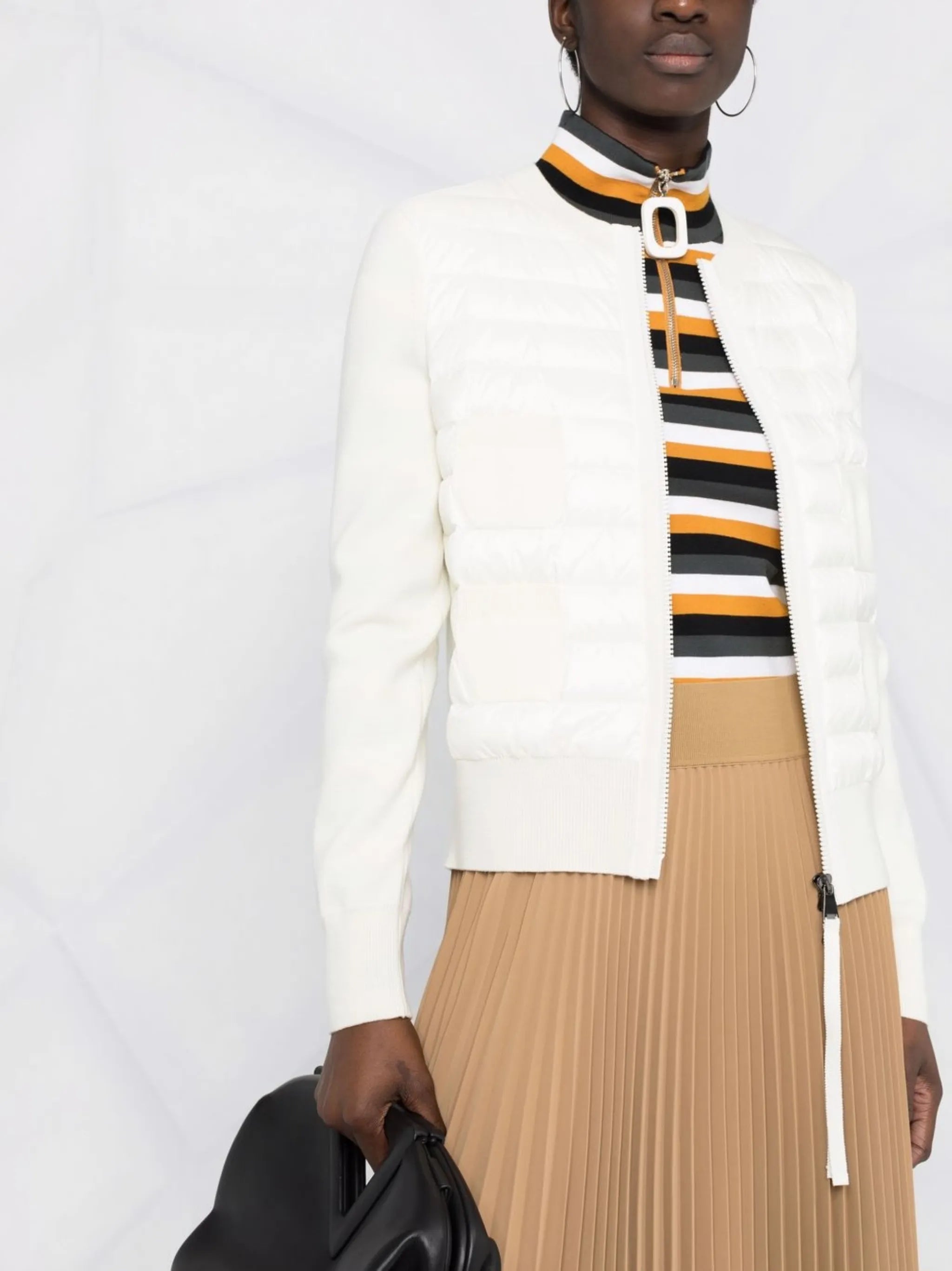 quilted zipped cardigan