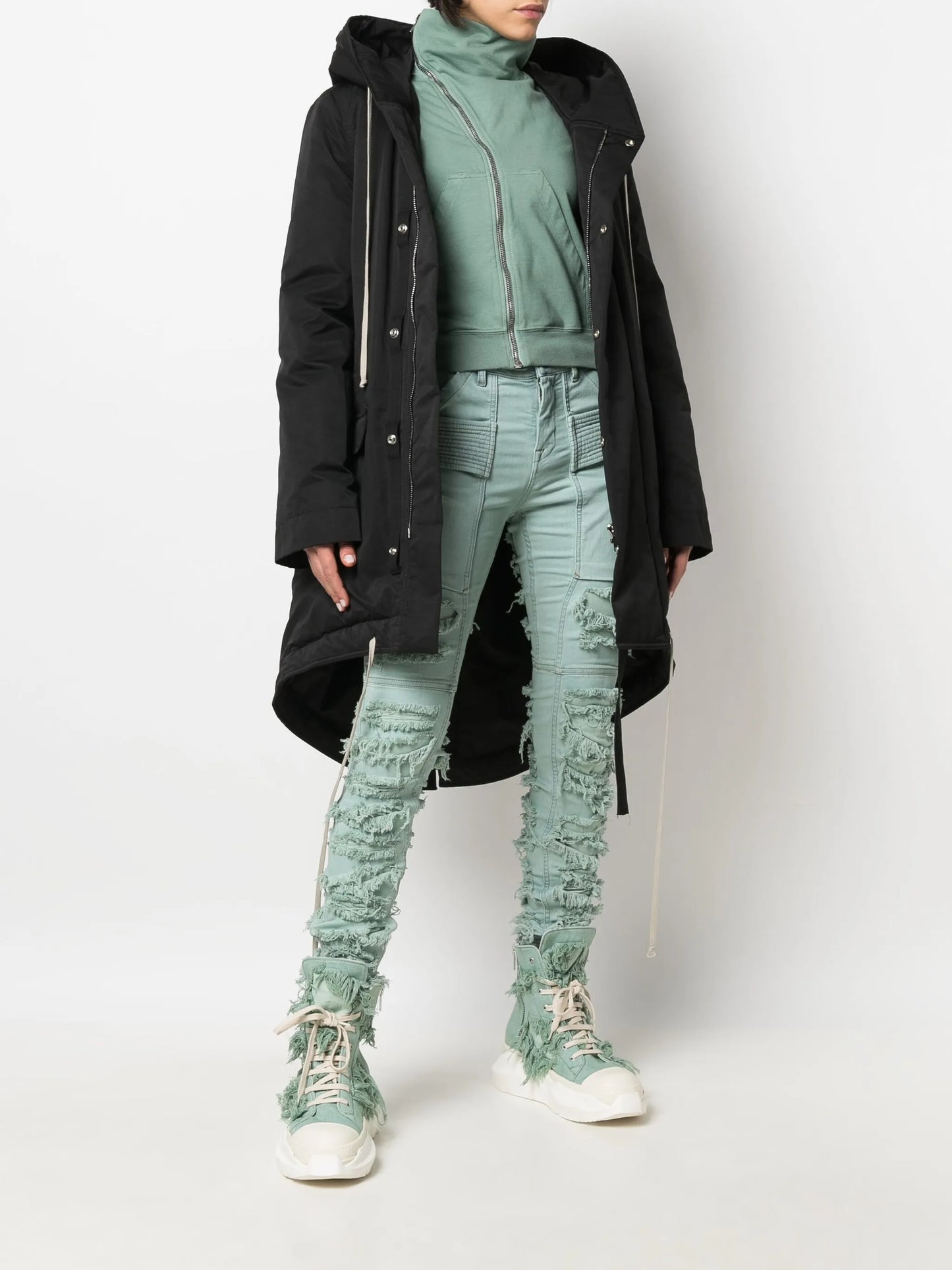 fishtail-hem parka