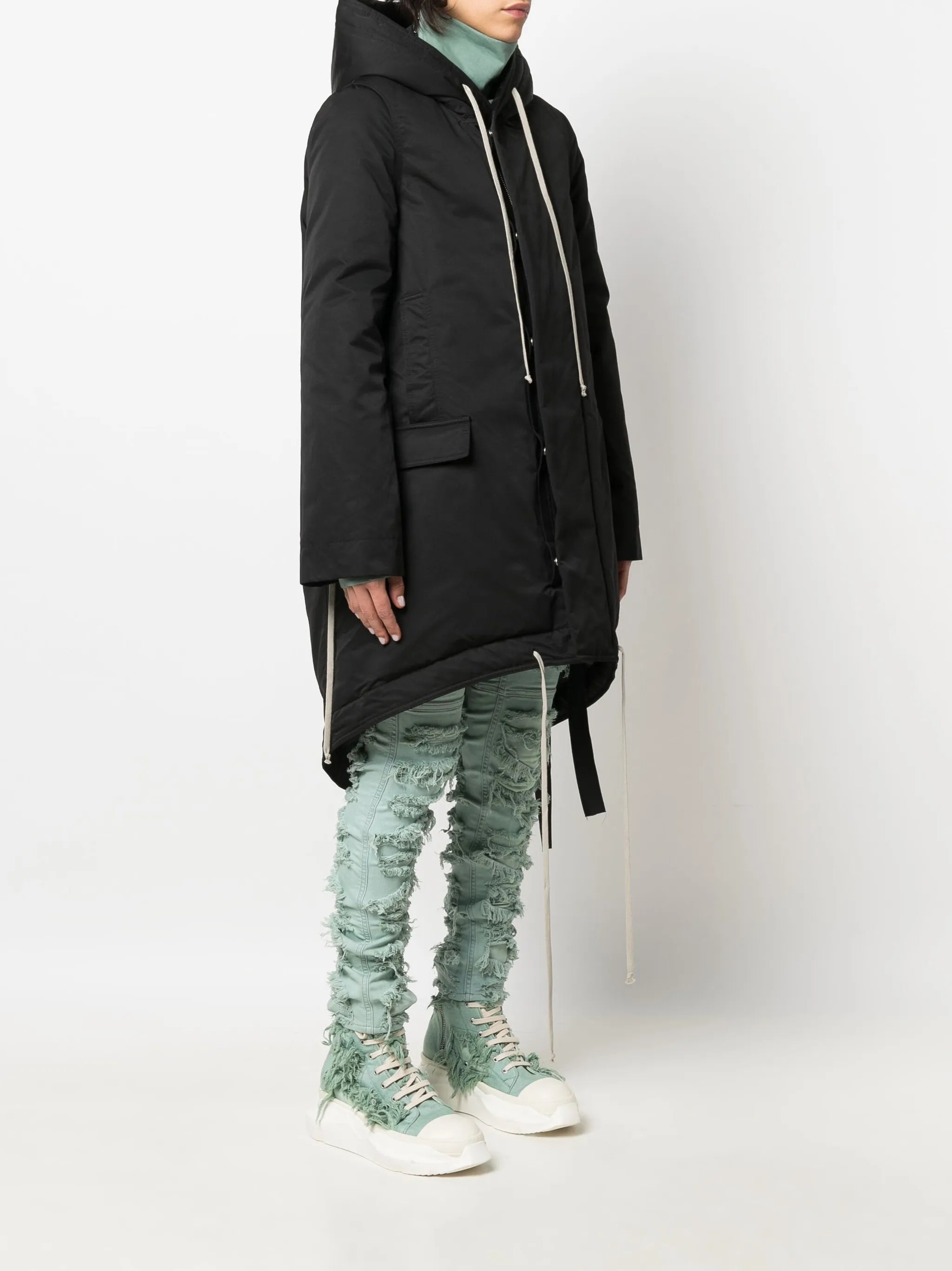 fishtail-hem parka