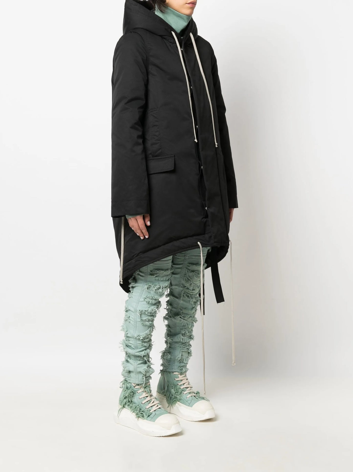 fishtail-hem parka