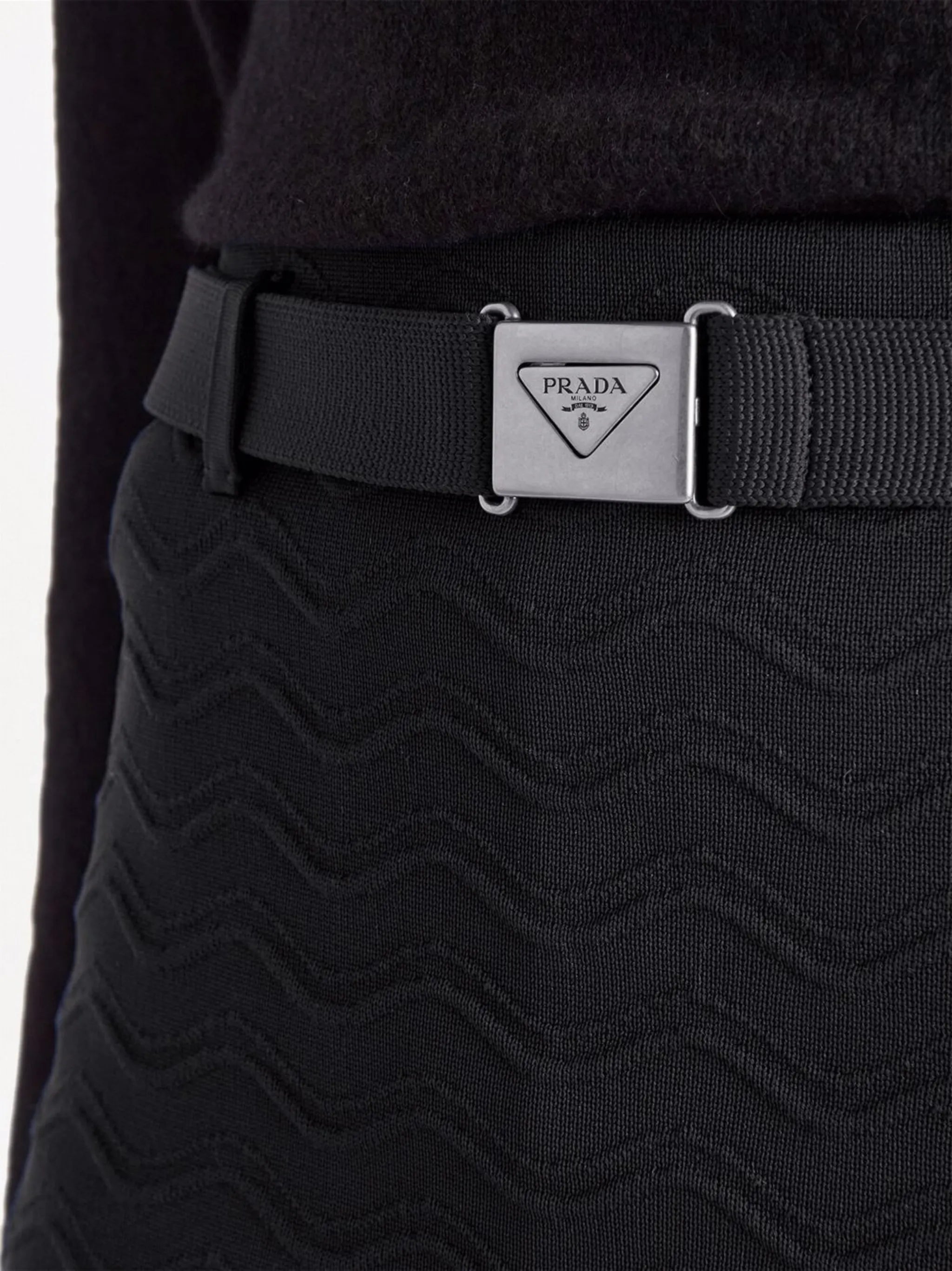 jacquard belted mini shorts