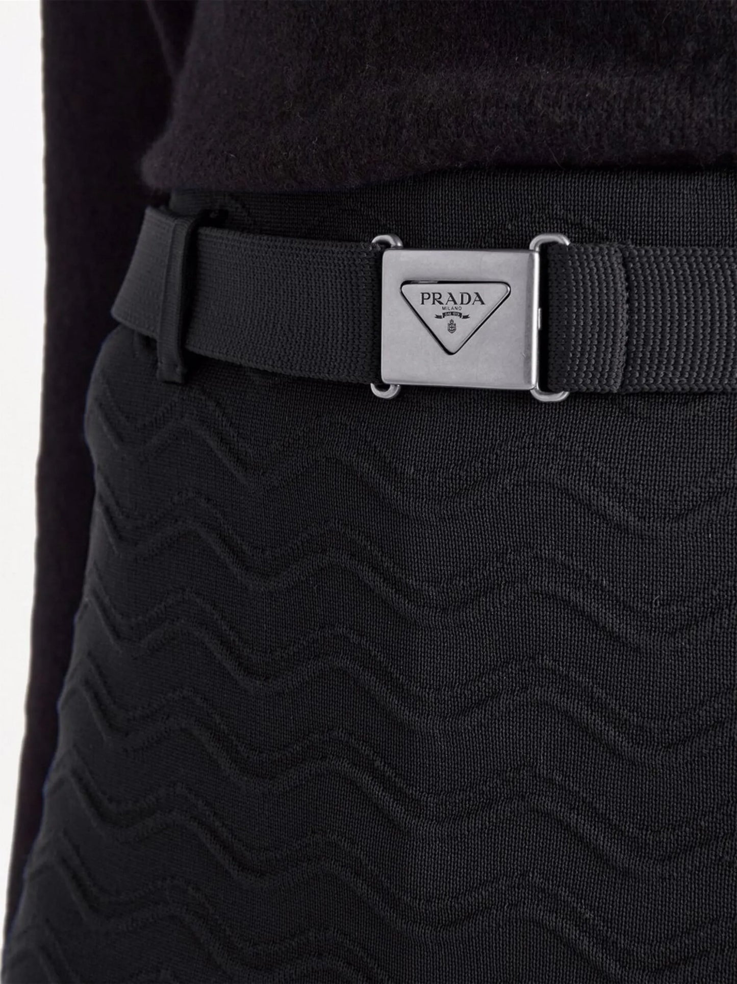 jacquard belted mini shorts