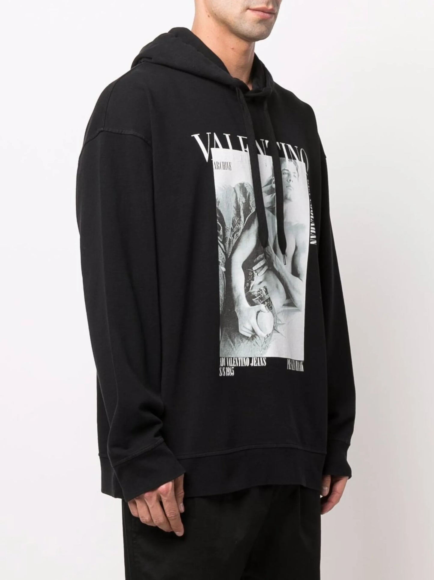 graphic-print cotton hoodie