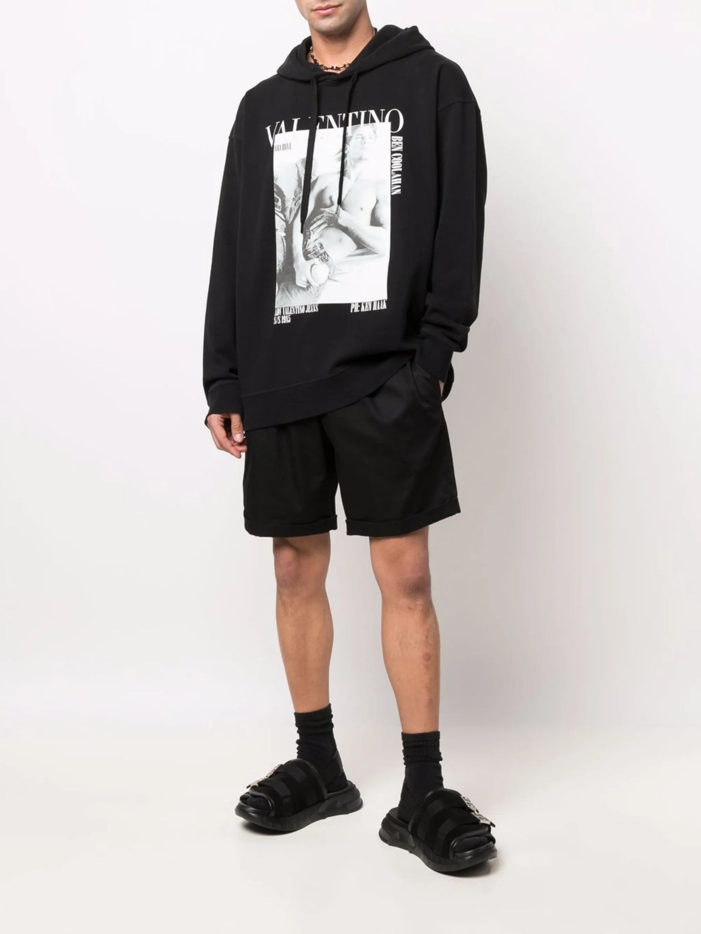 graphic-print cotton hoodie