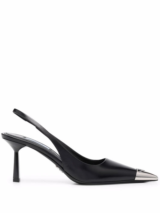 contrast-toecap slingback pumps