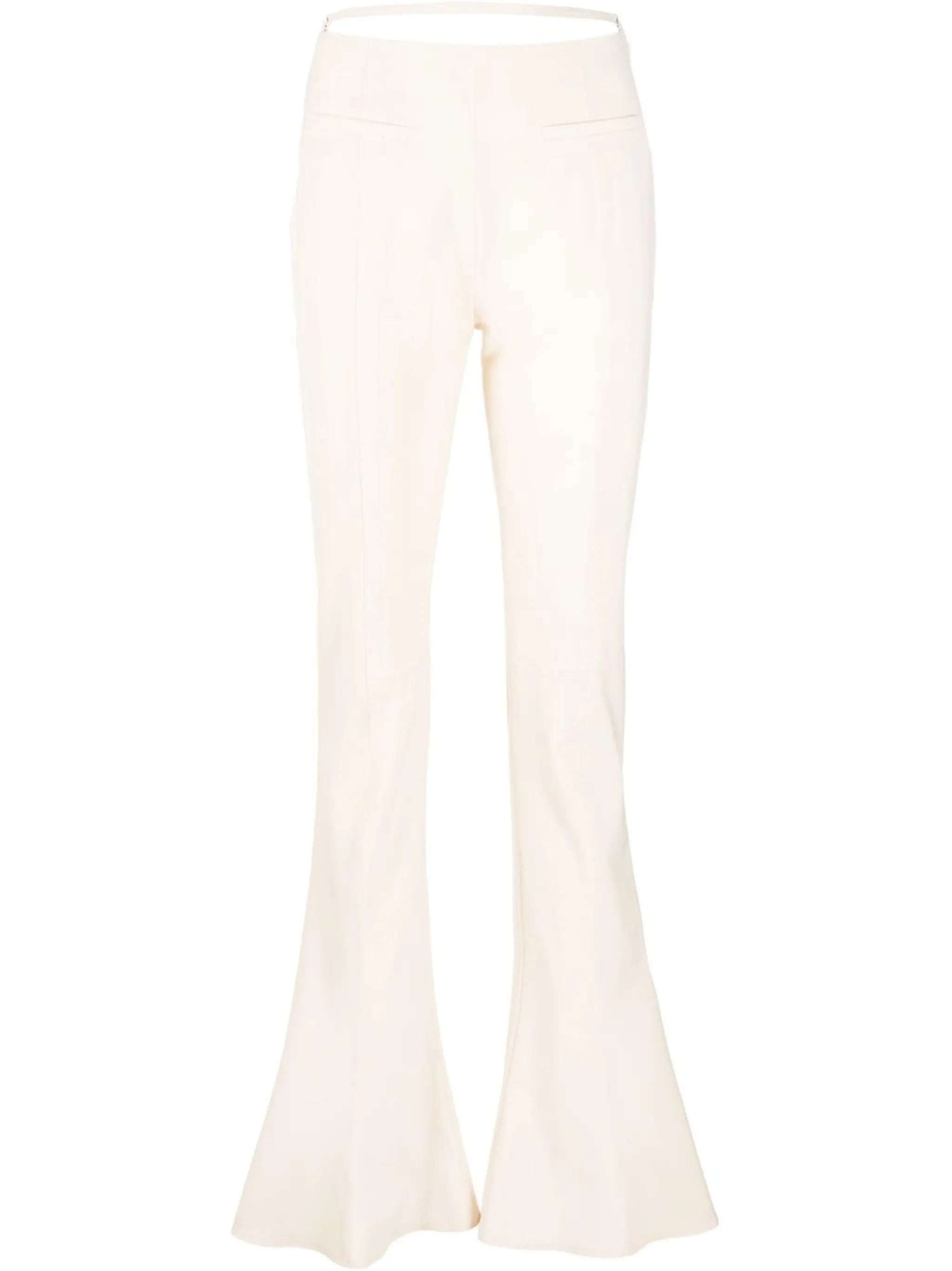 wool-blend flared trousers