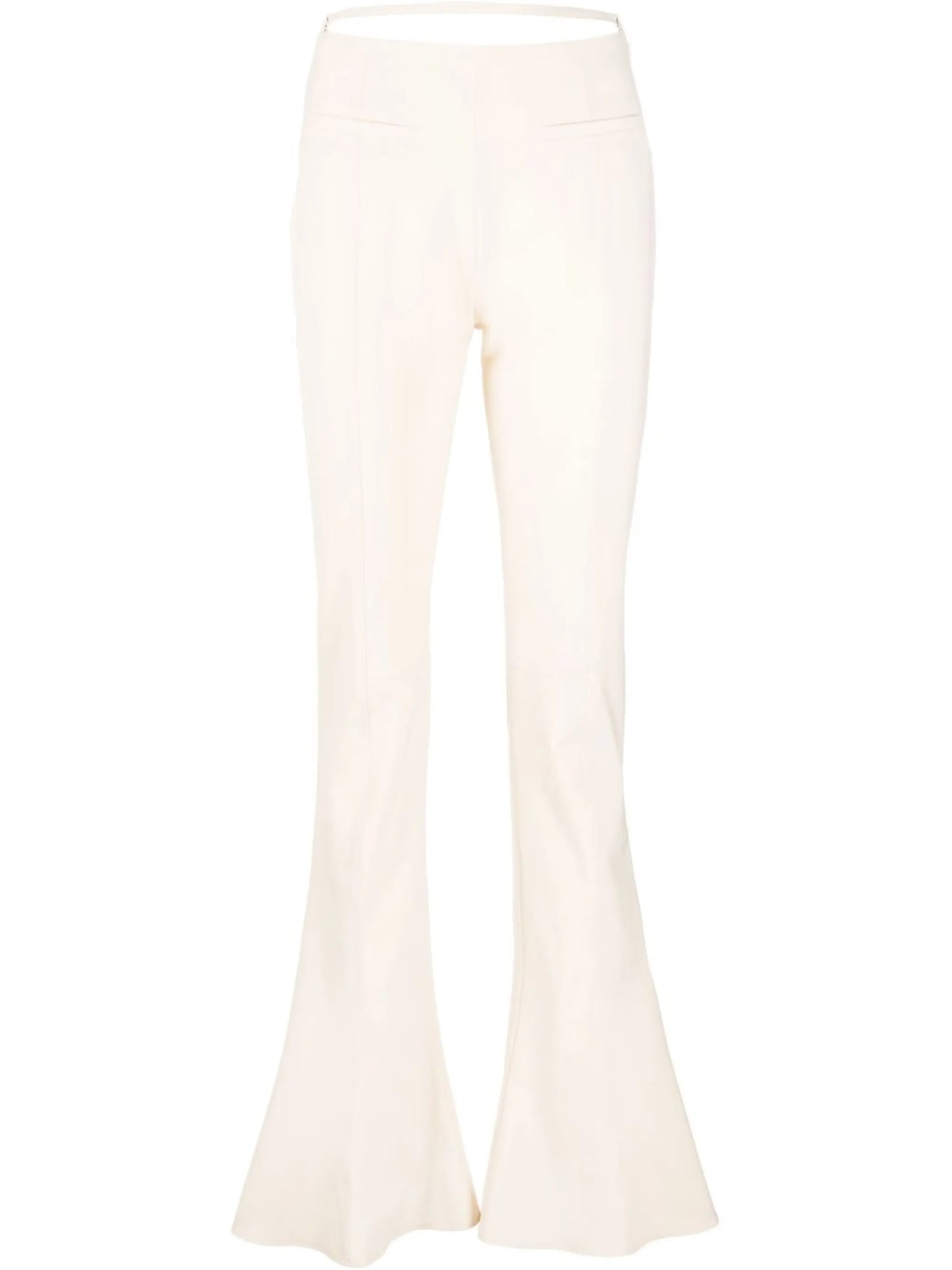 wool-blend flared trousers