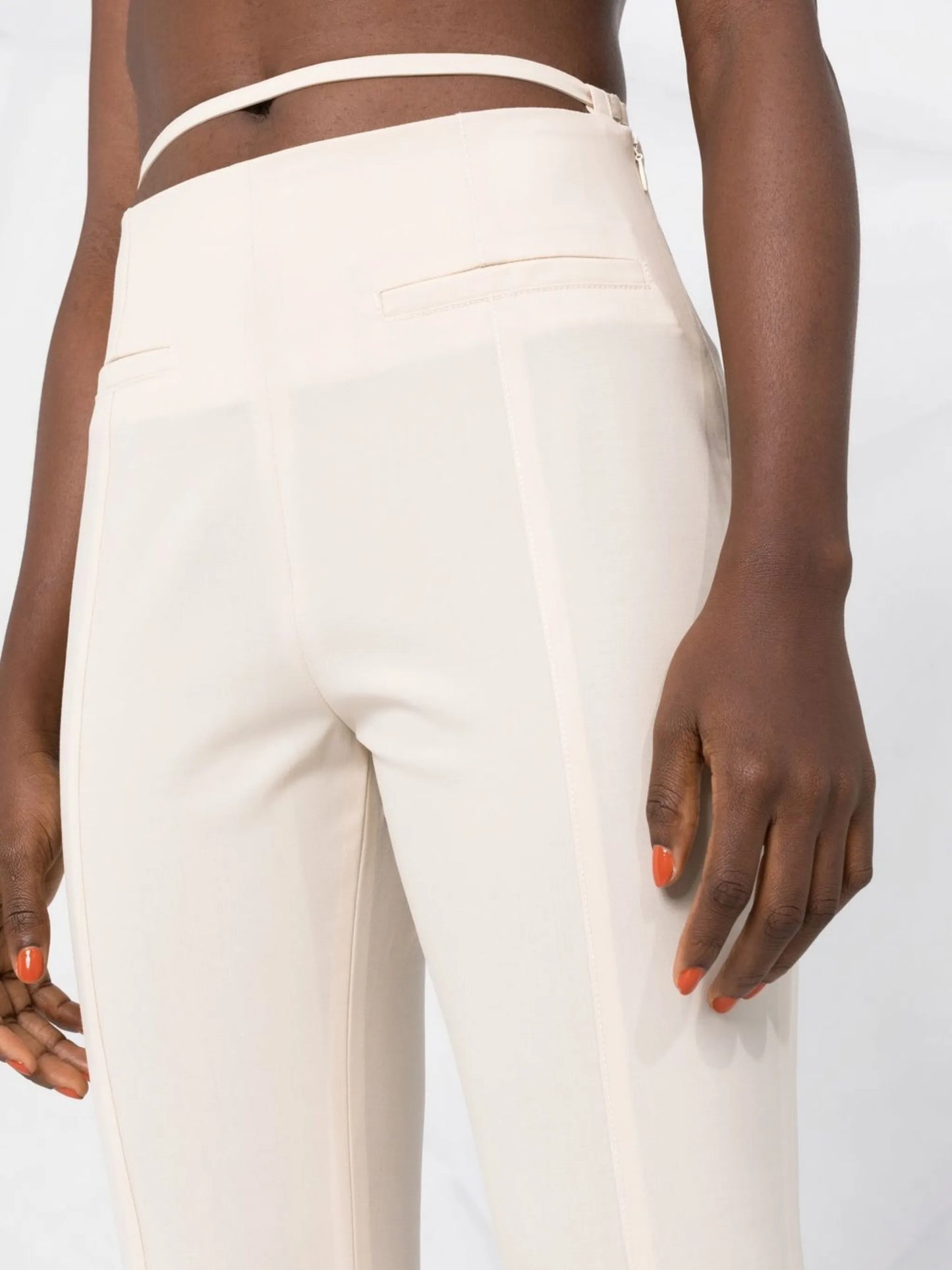wool-blend flared trousers