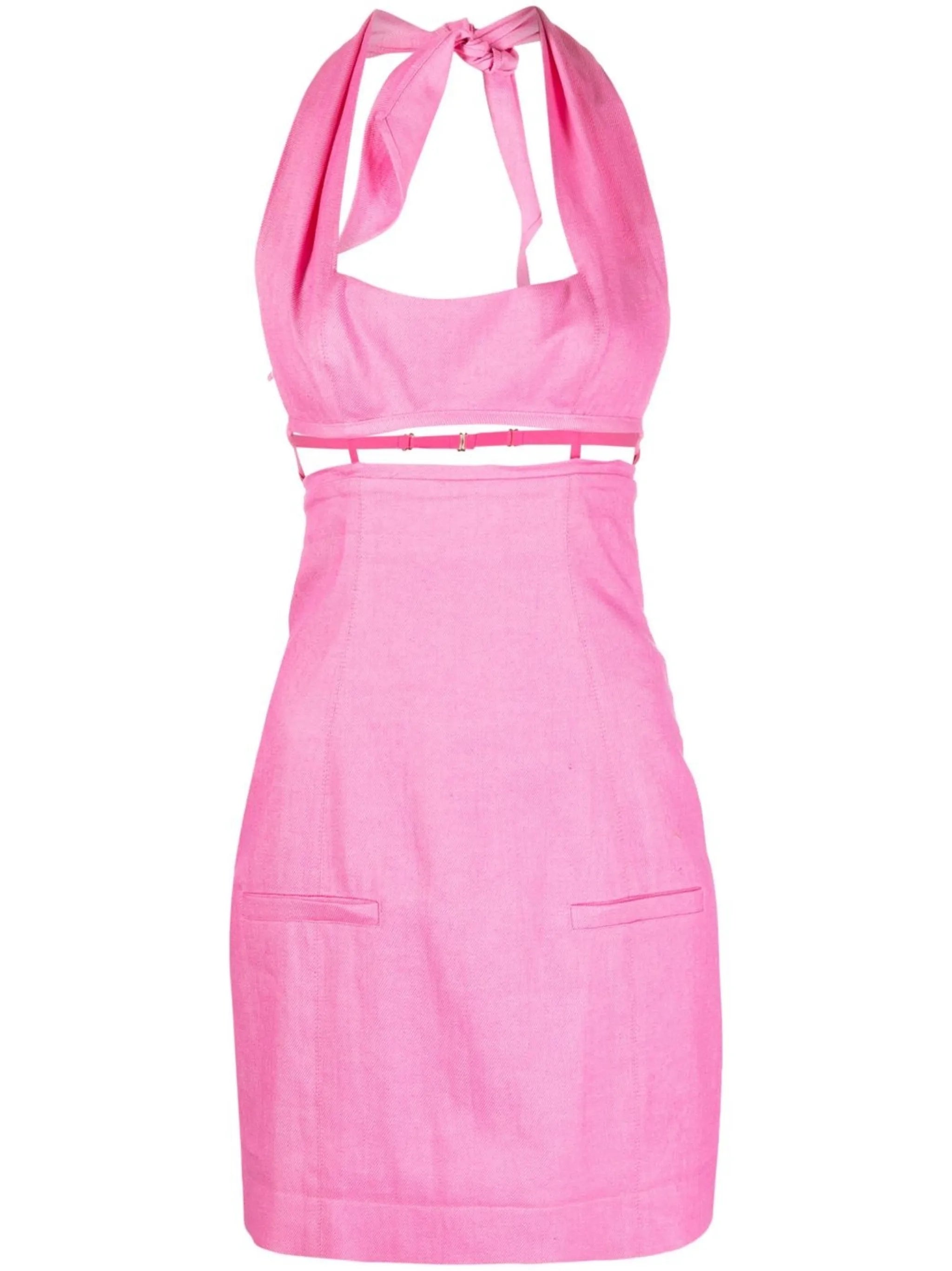 halterneck mini dress
