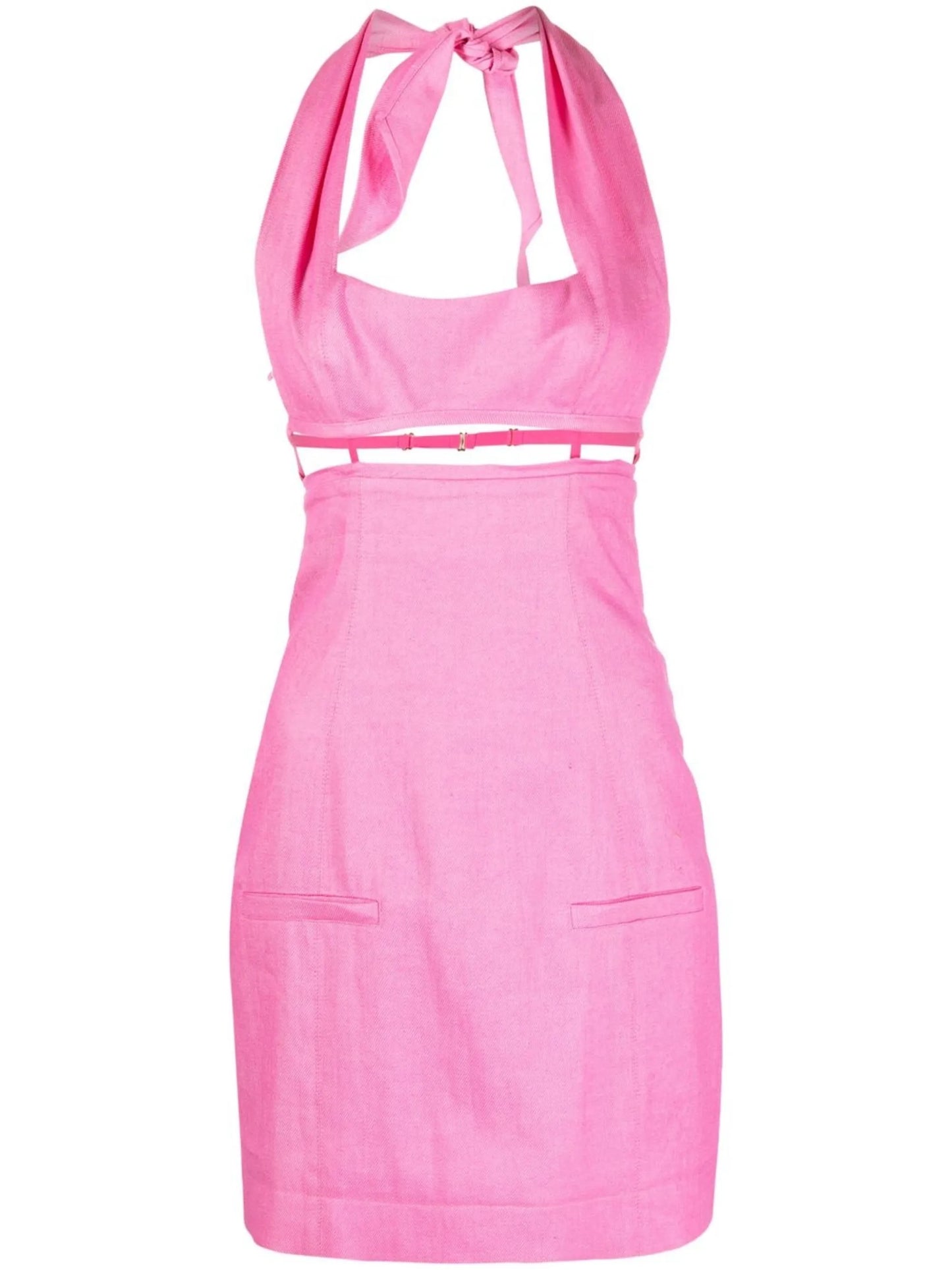 halterneck mini dress