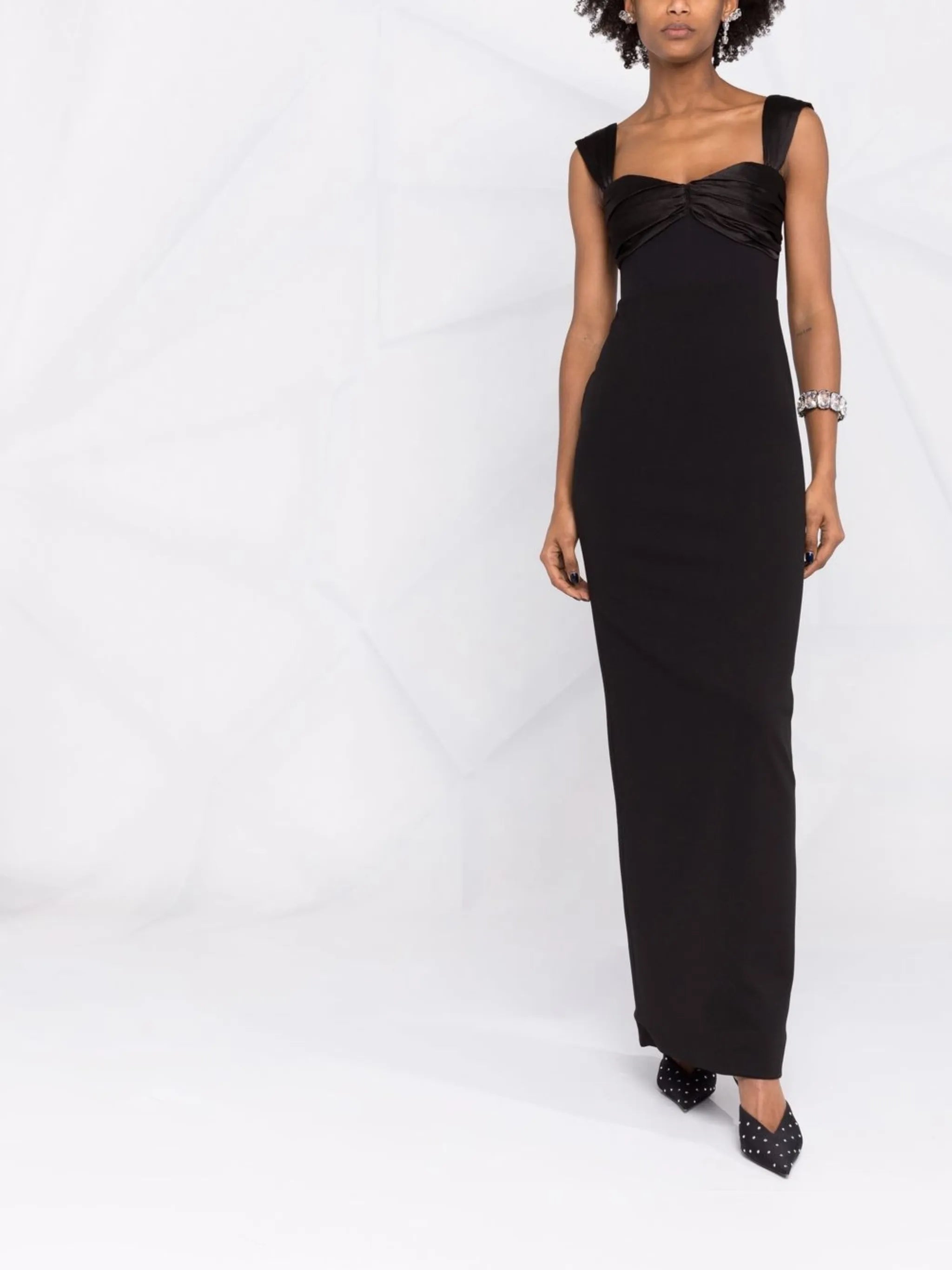 Calluna satin-trim column dress