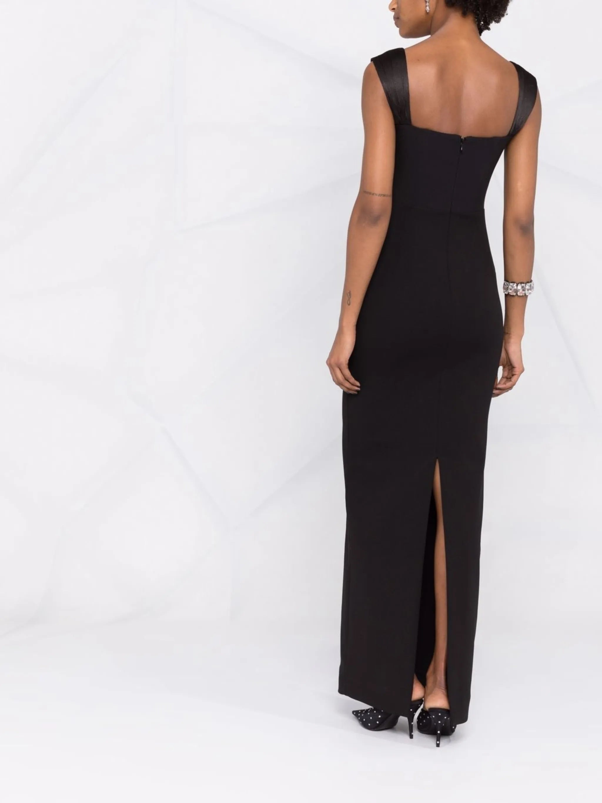 Calluna satin-trim column dress