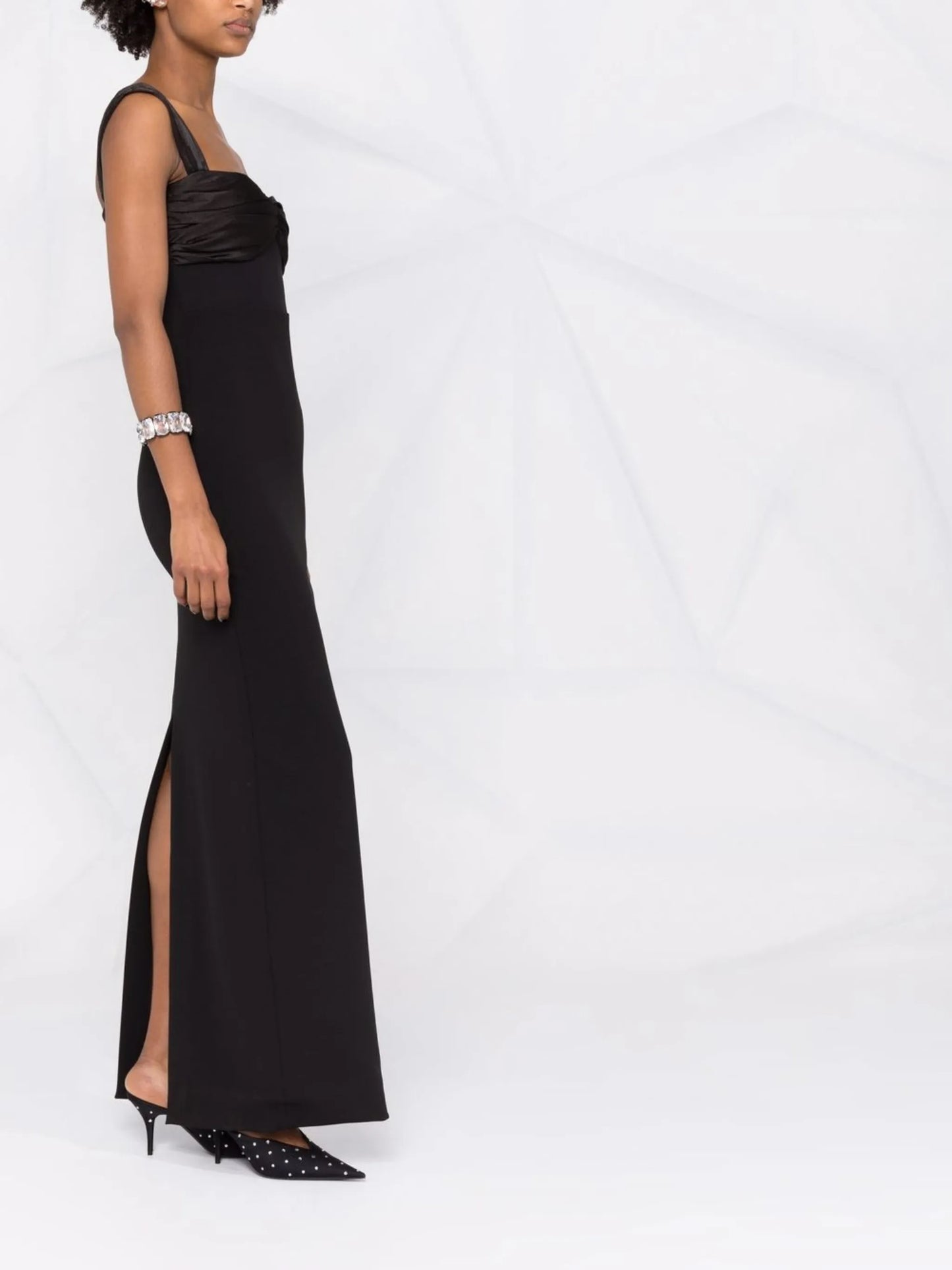 Calluna satin-trim column dress
