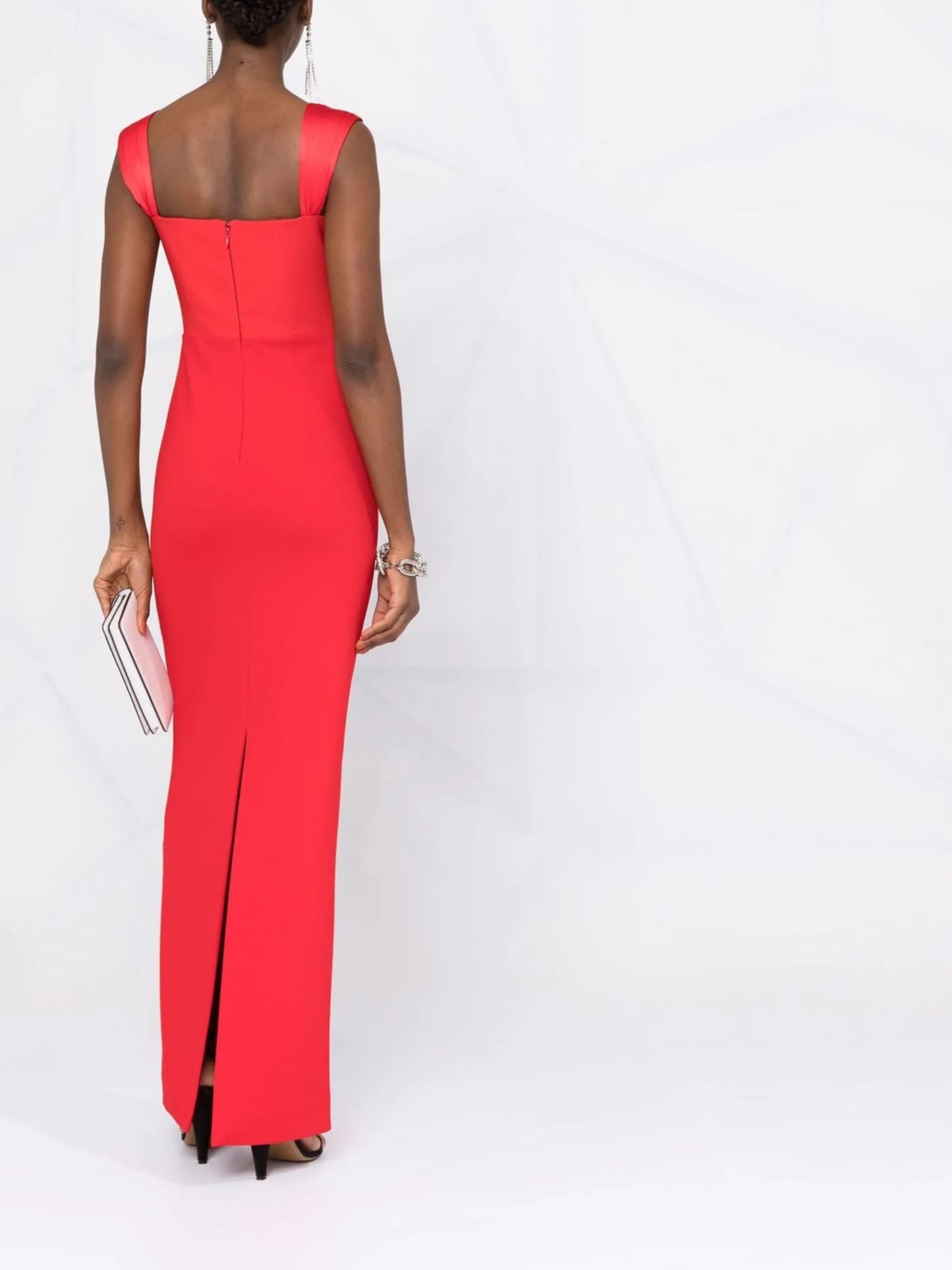 Calluna satin-trim column dress