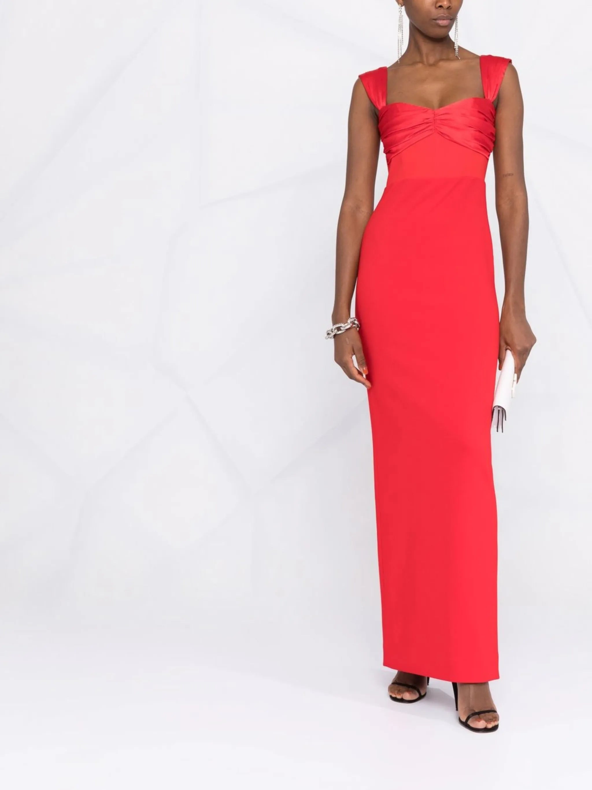 Calluna satin-trim column dress