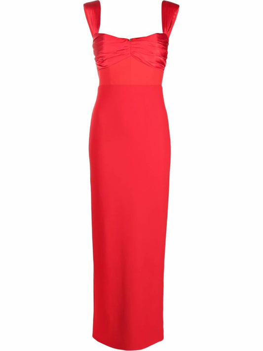 Calluna satin-trim column dress