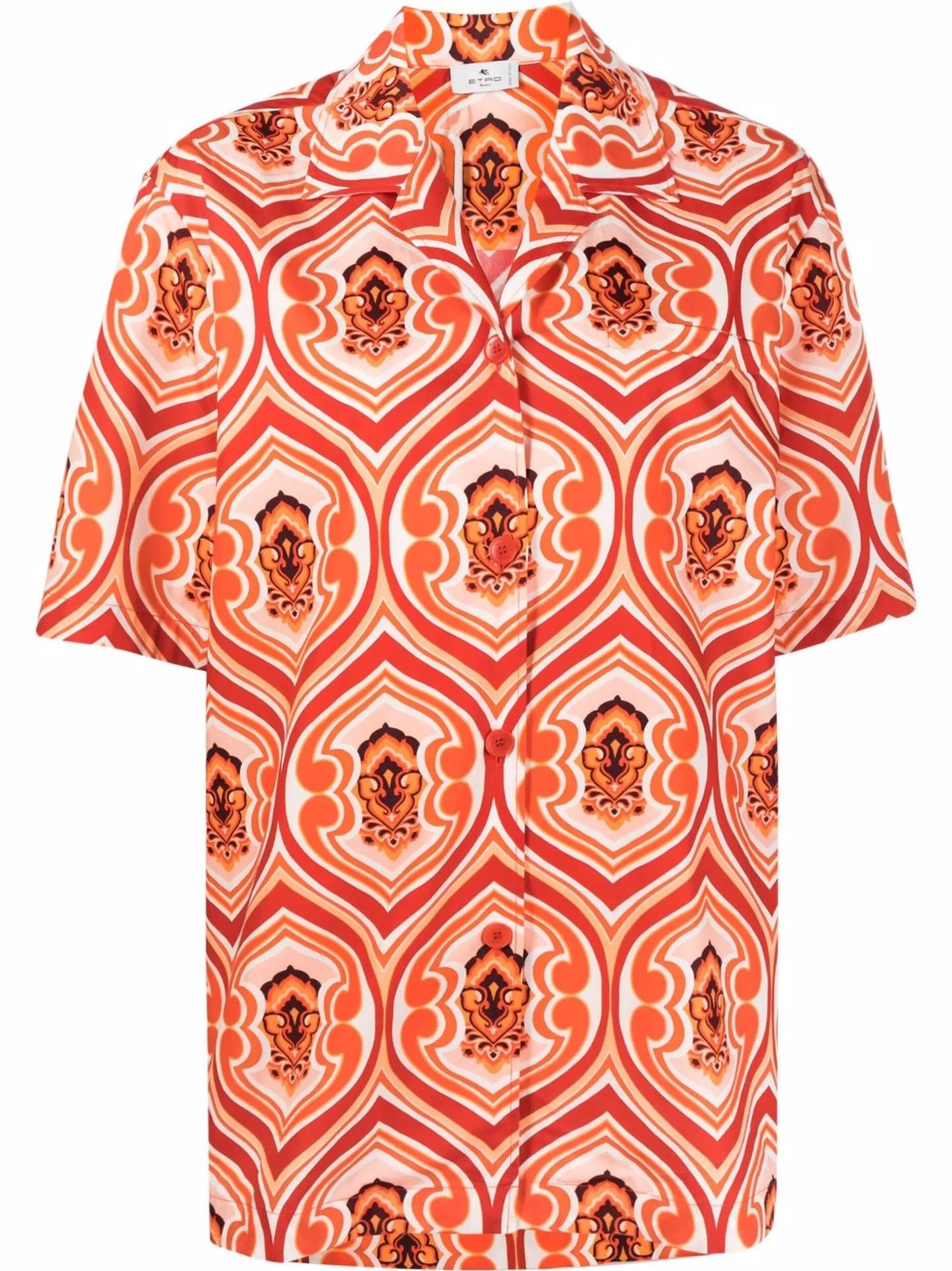 motif-print cotton shirt