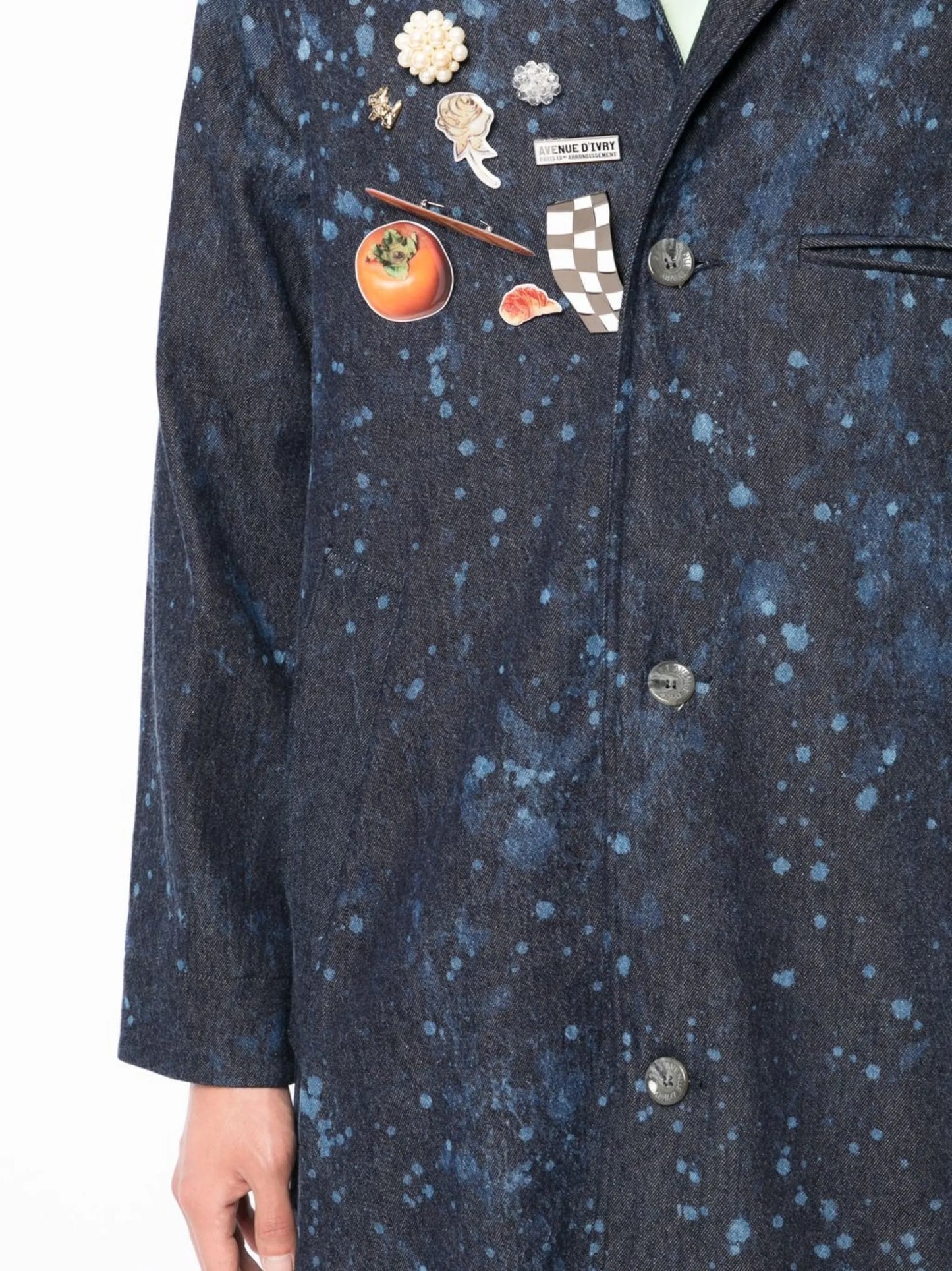 paint-splatter coach coat