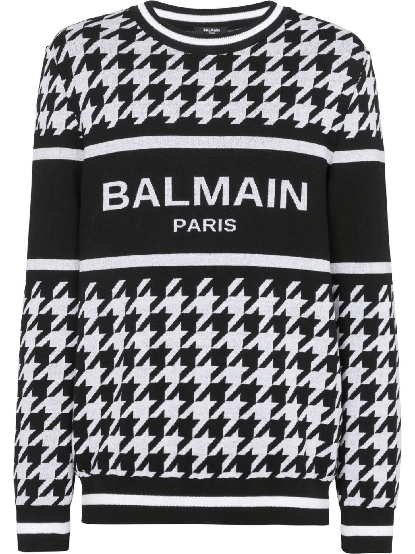logo-print houndstooth jumper