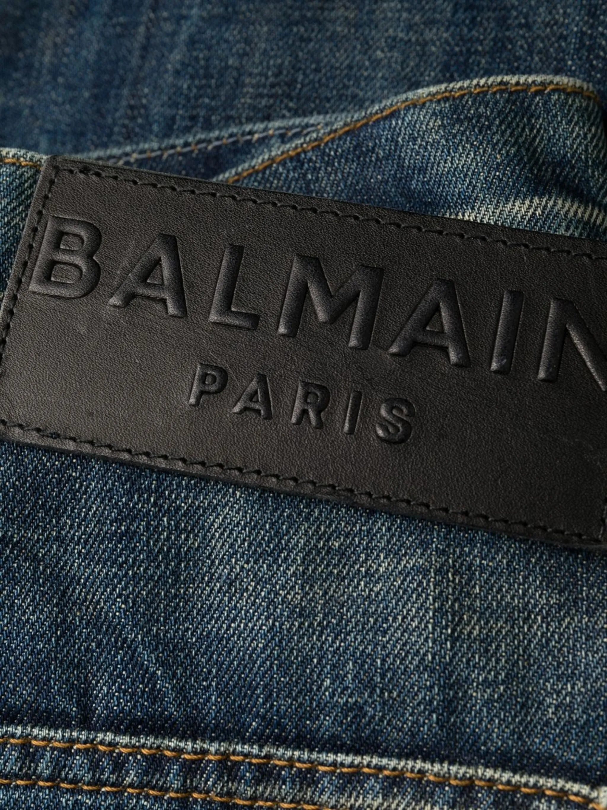 whiskering-effect slim denim jeans