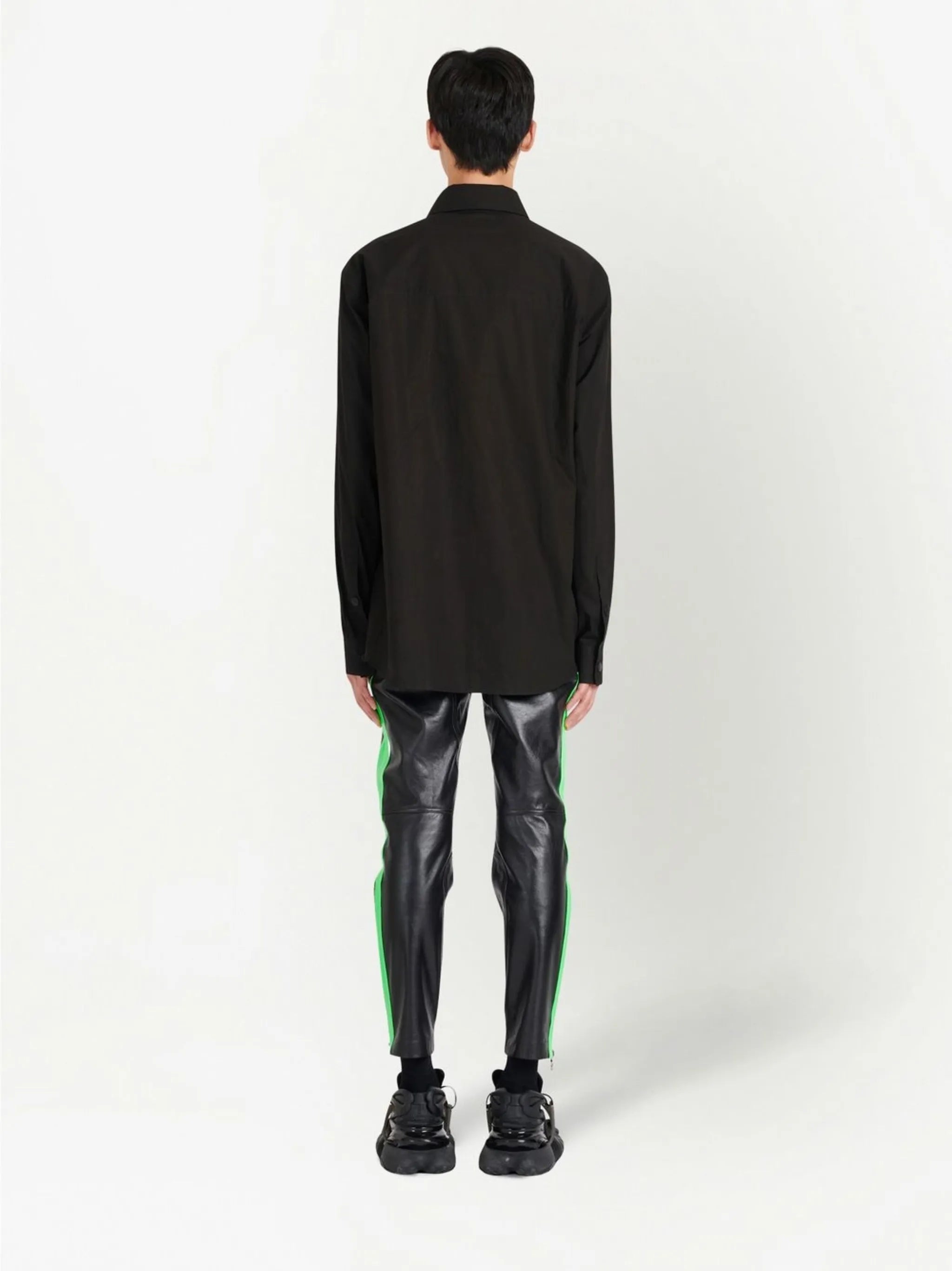 zip-up cotton shirt