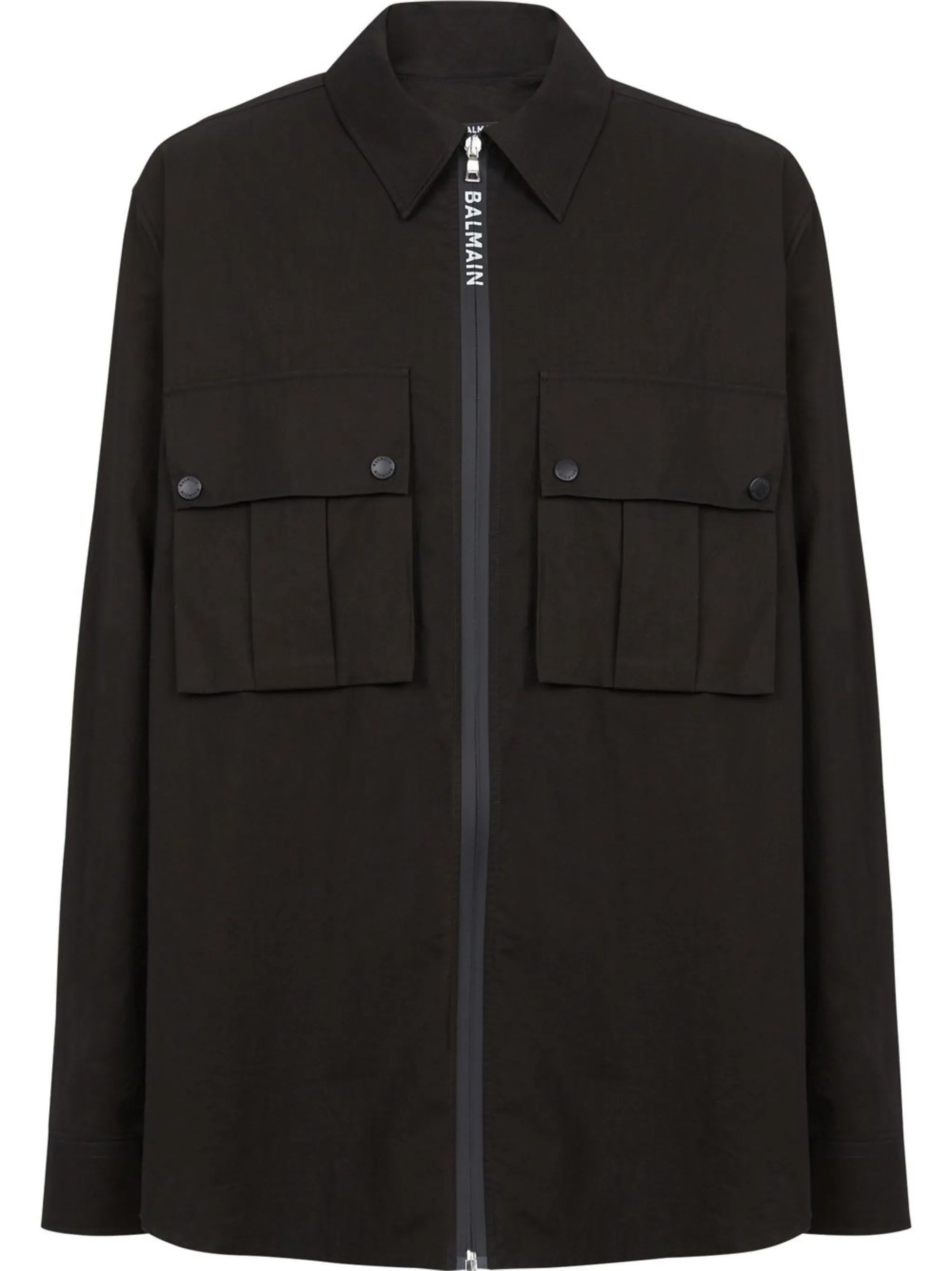 zip-up cotton shirt