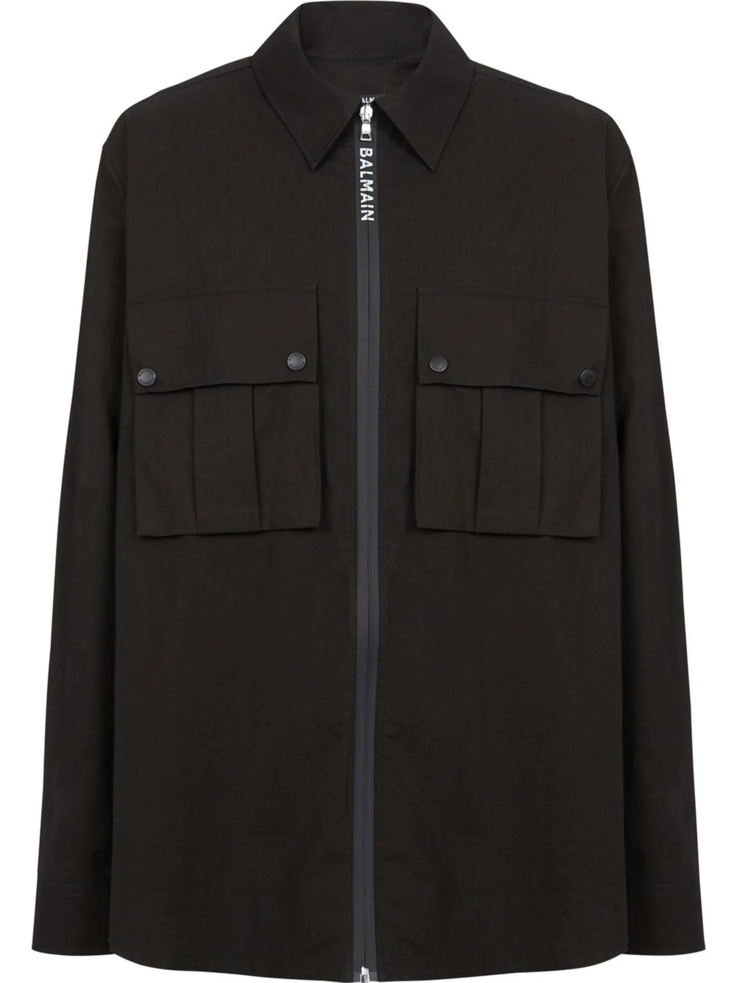 zip-up cotton shirt