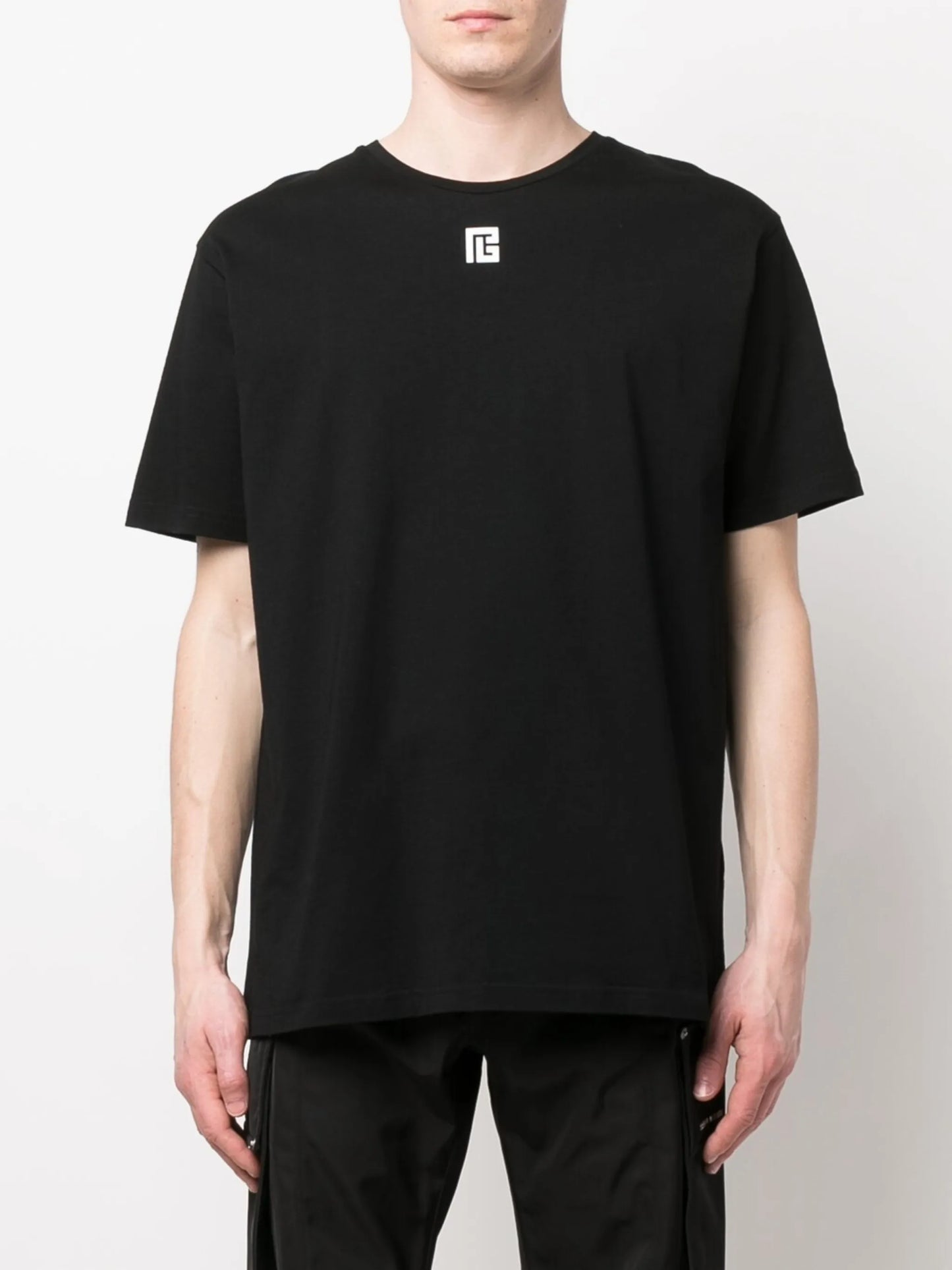split logo print T-shirt