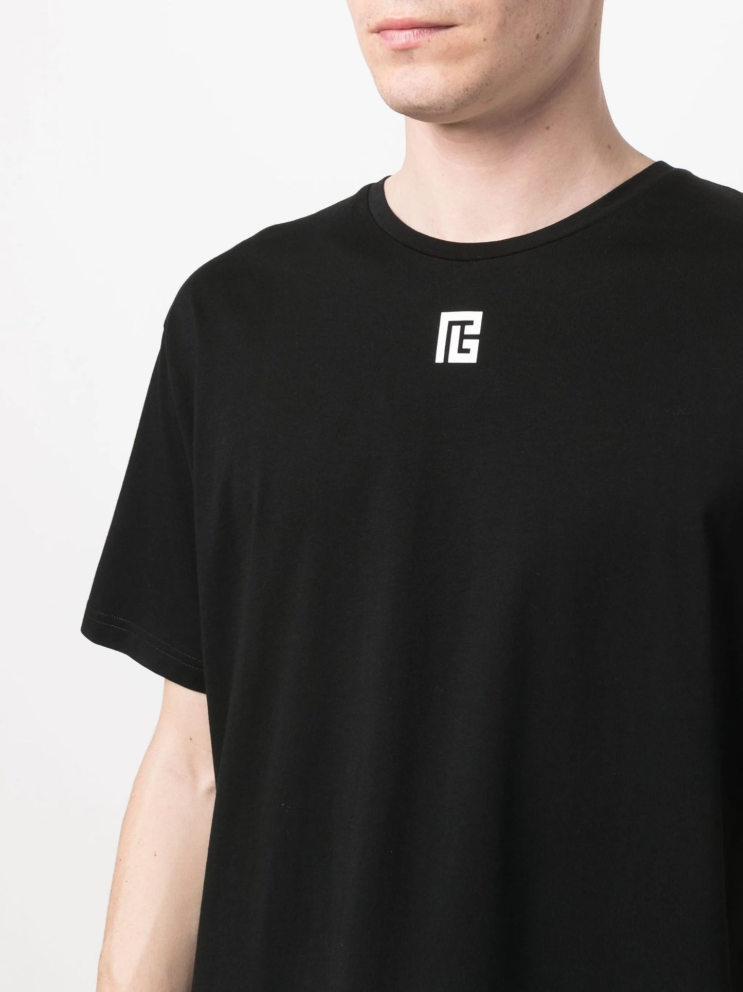 split logo print T-shirt