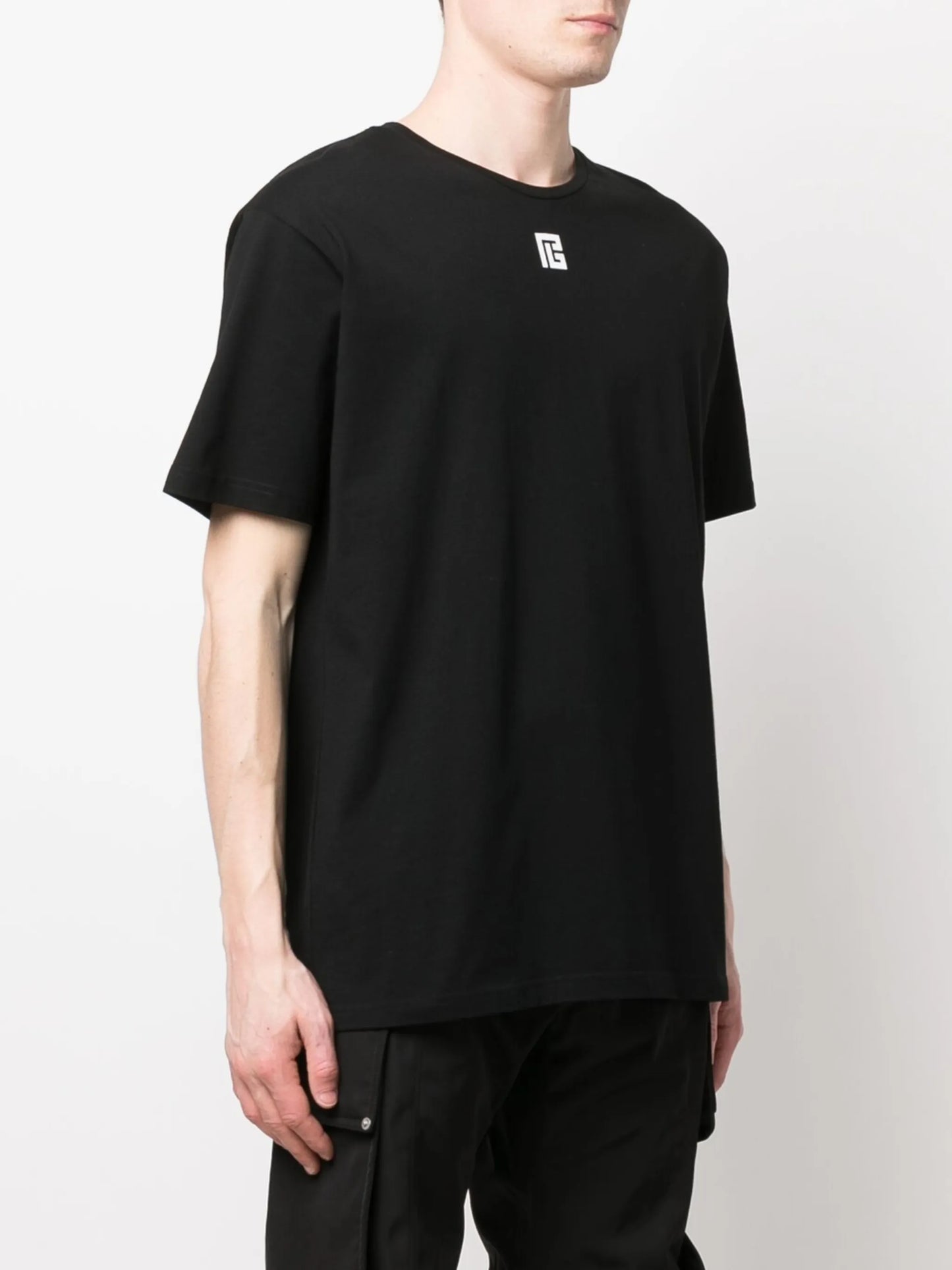 split logo print T-shirt