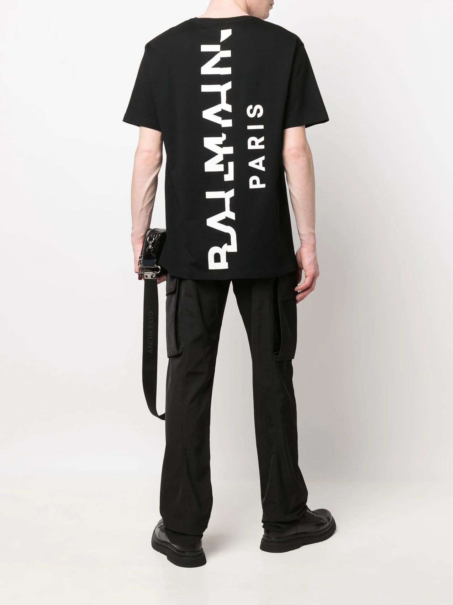 split logo print T-shirt