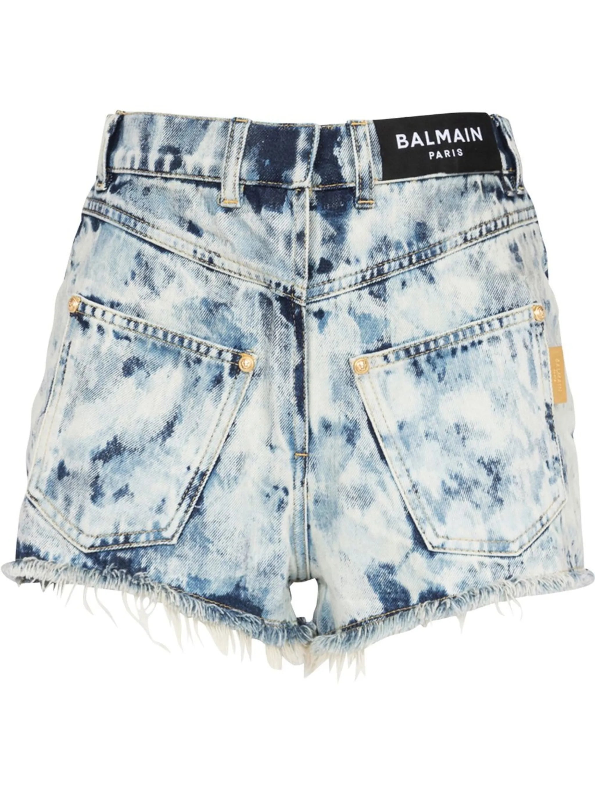 bleached denim mini shorts