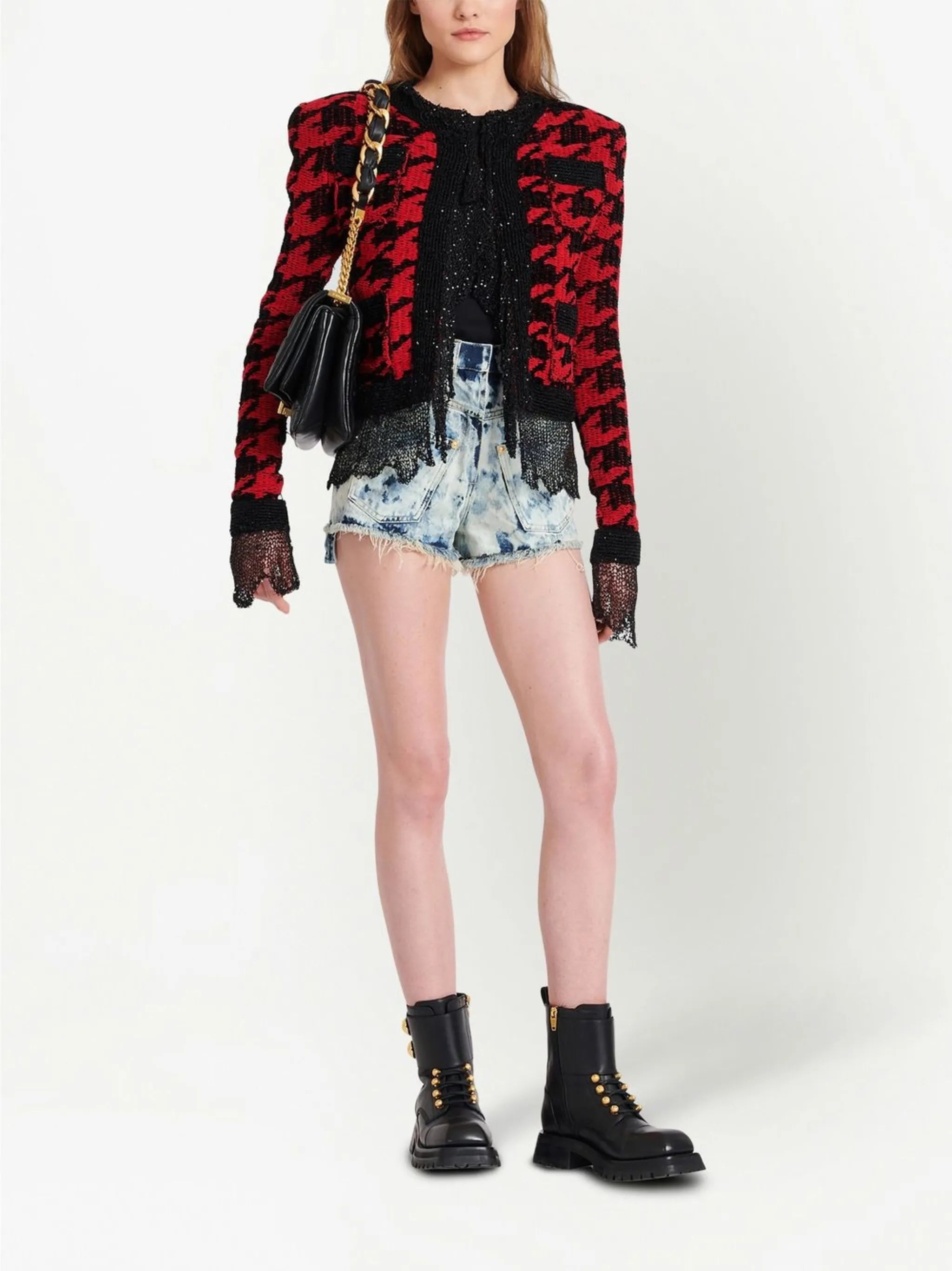 bleached denim mini shorts