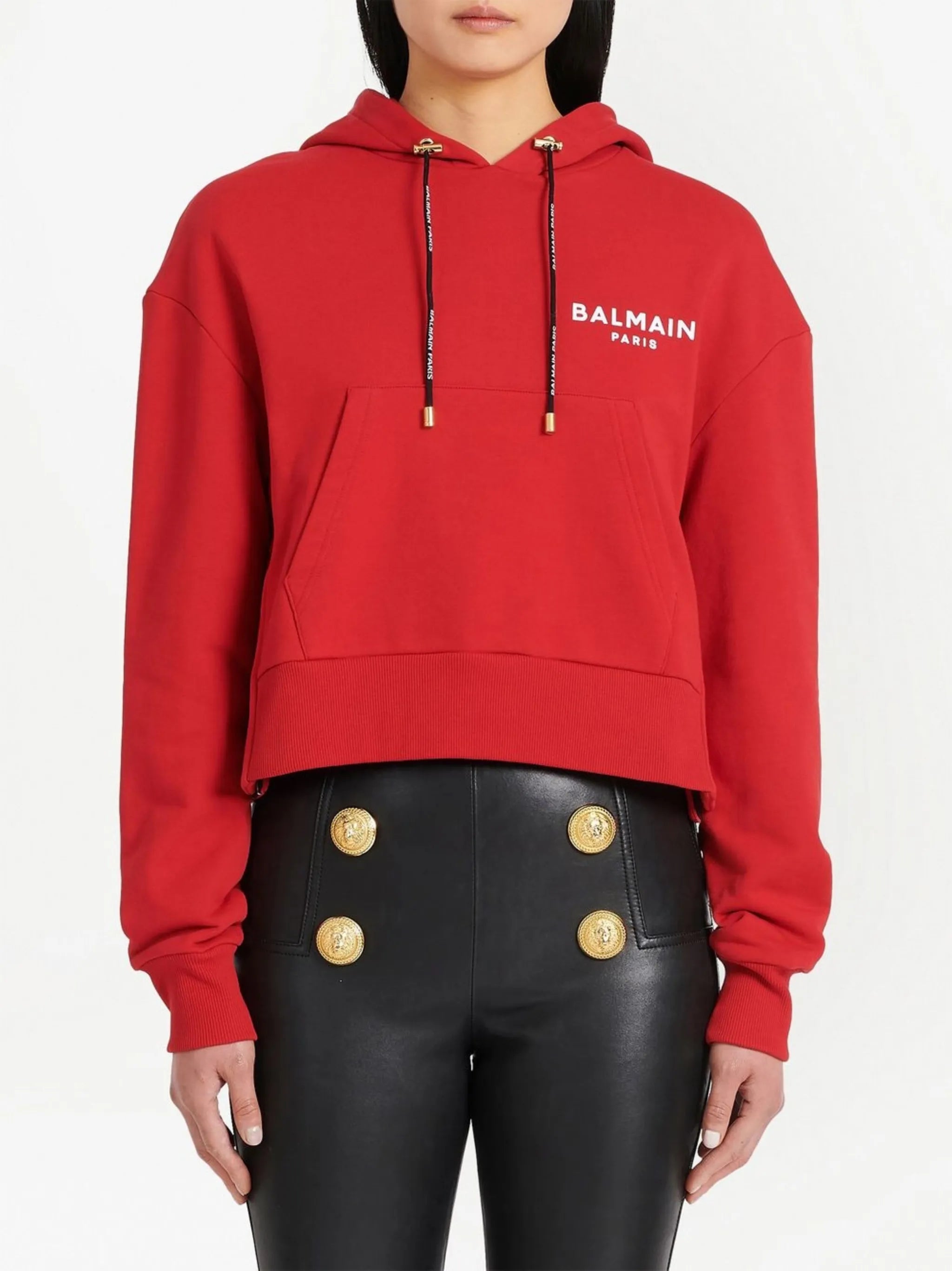 logo print drawstring hoodie