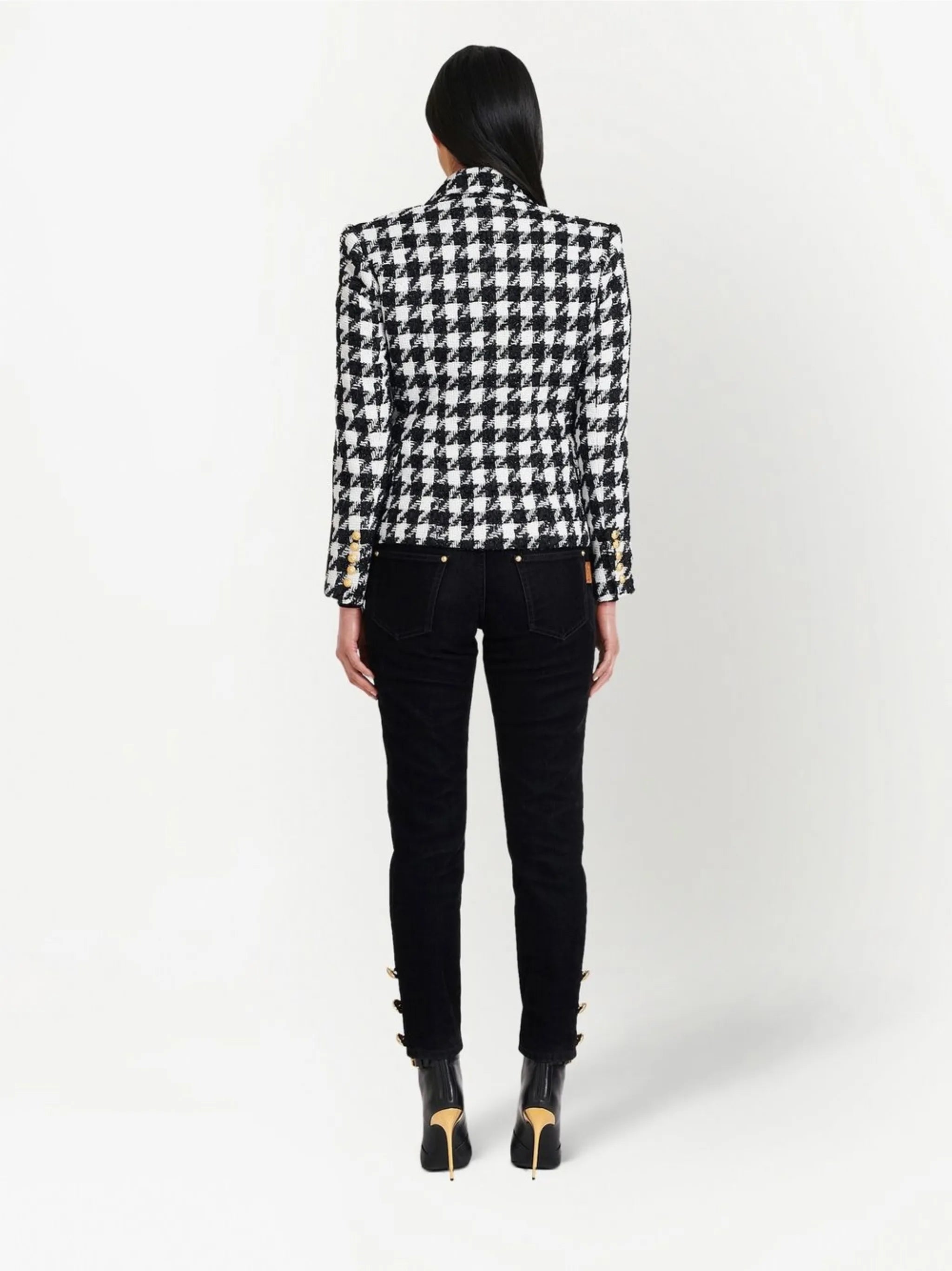 houndstooth tweed blazer