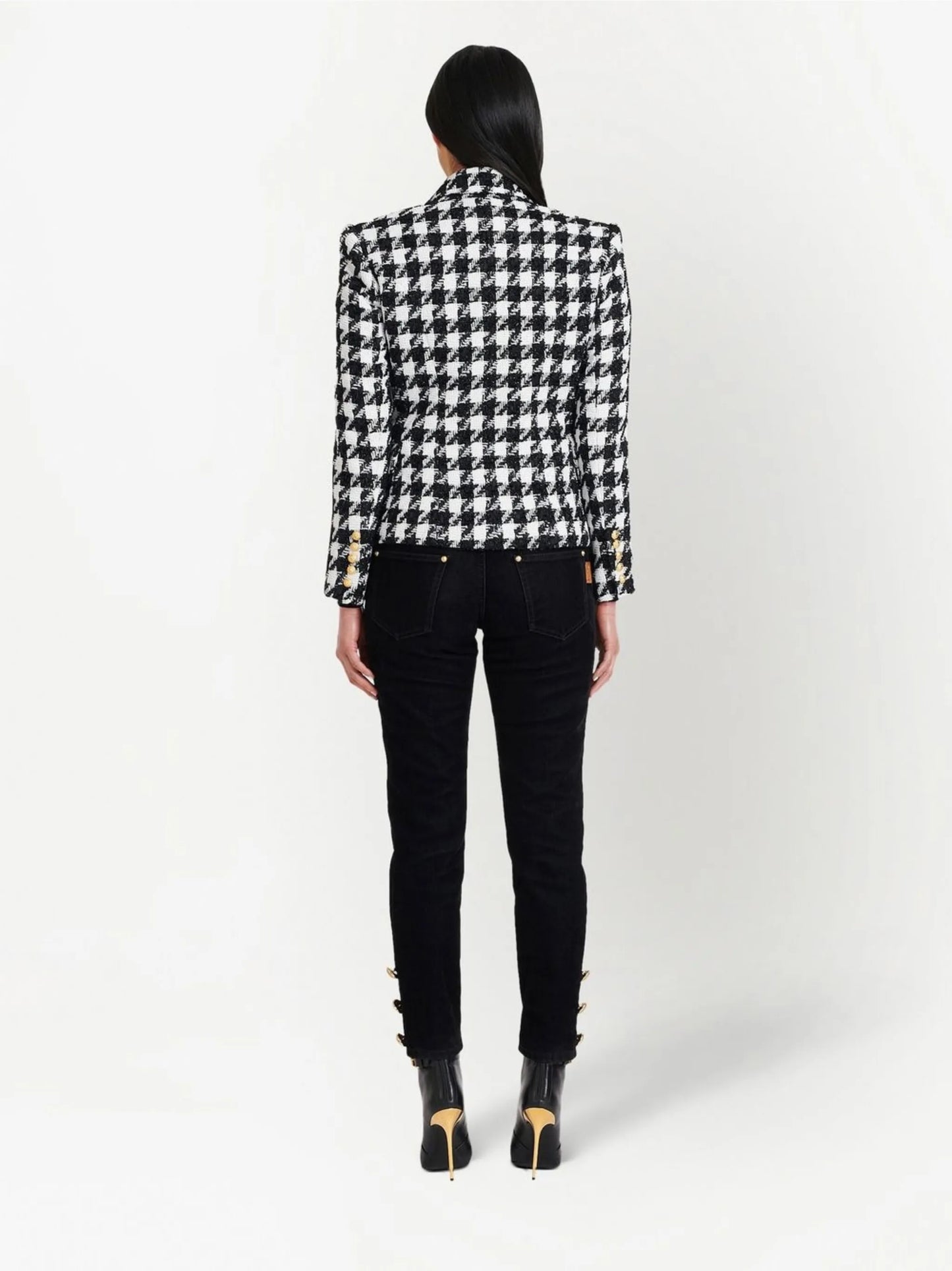 houndstooth tweed blazer