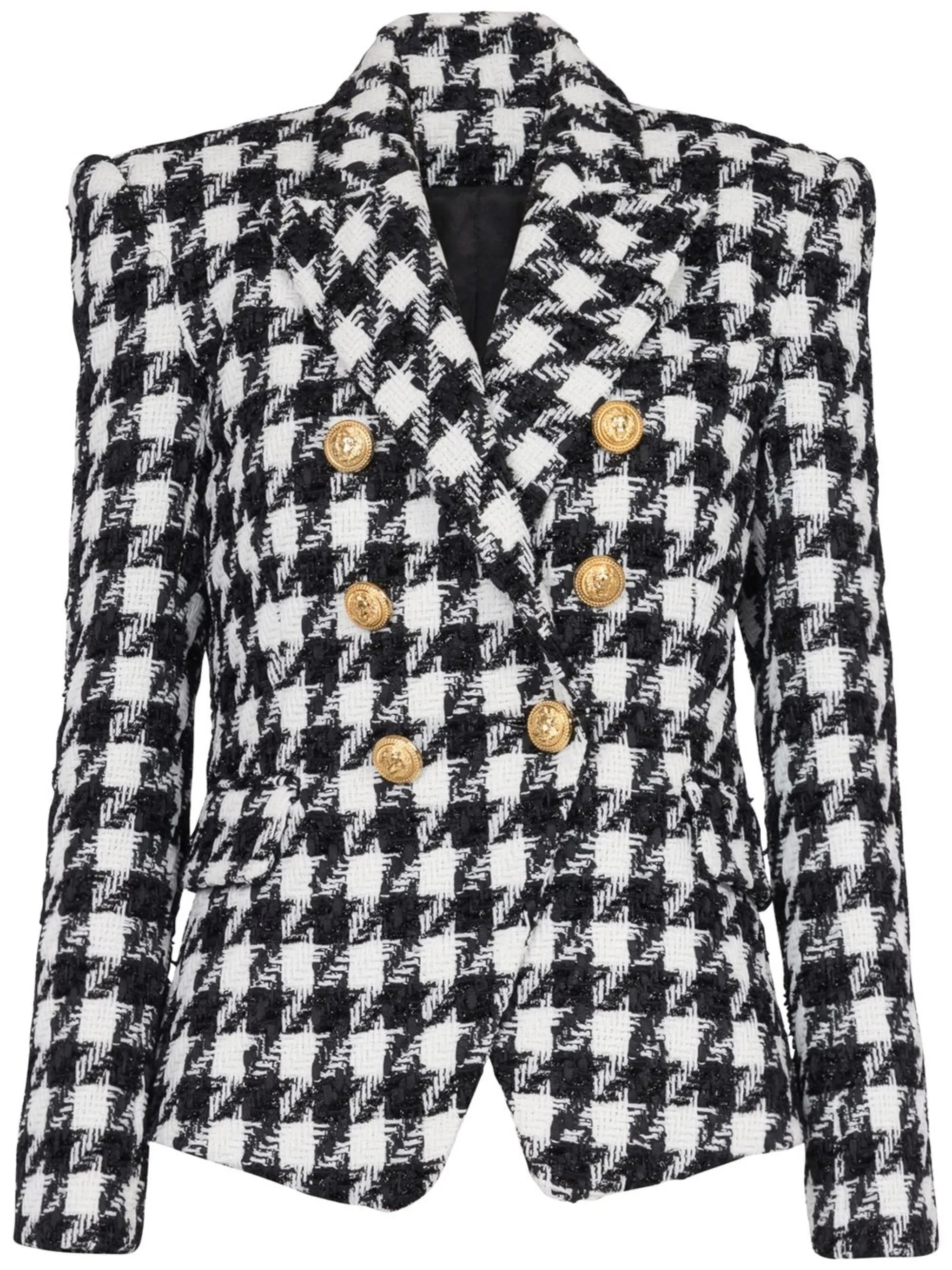 houndstooth tweed blazer