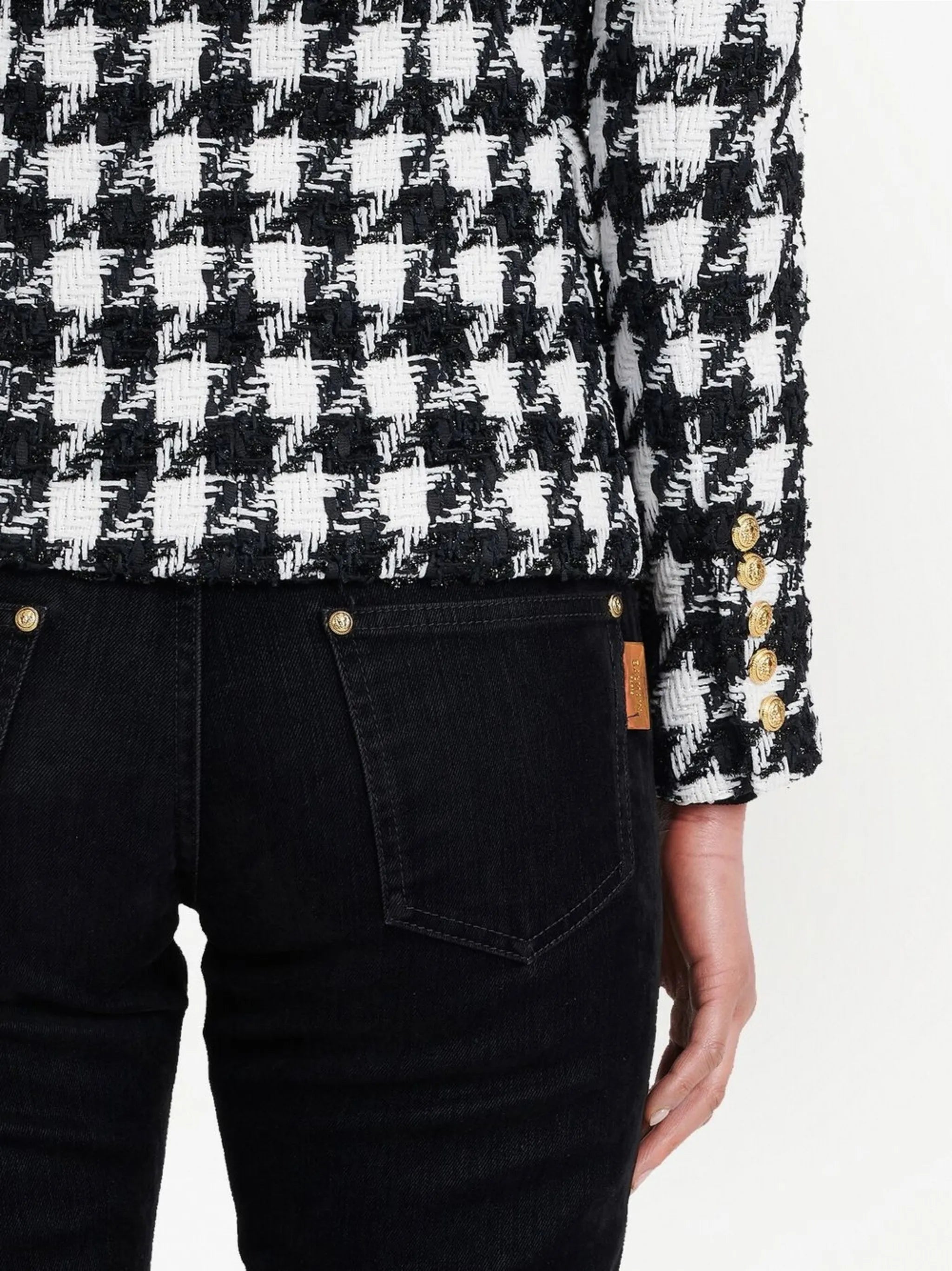 houndstooth tweed blazer