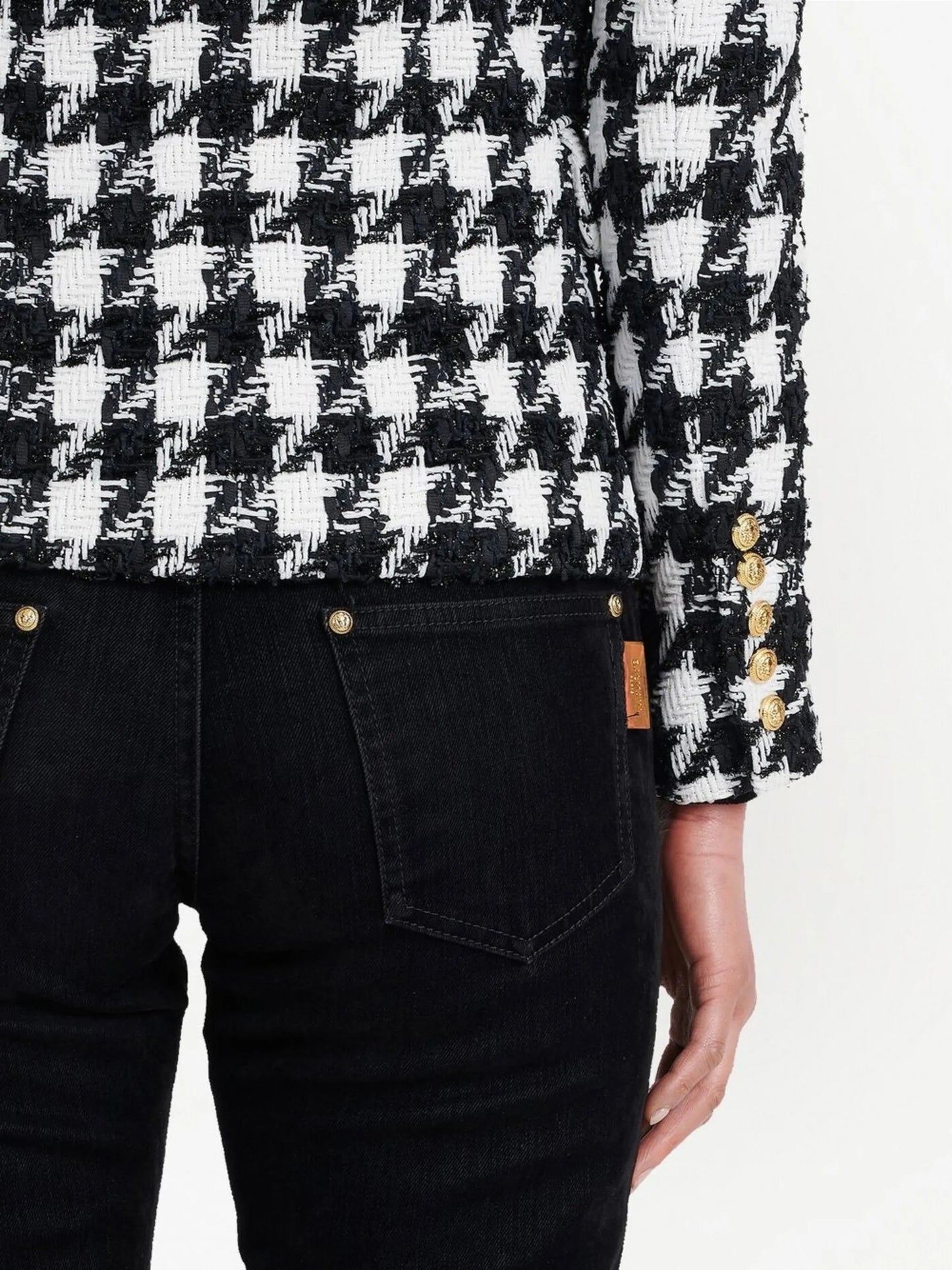 houndstooth tweed blazer