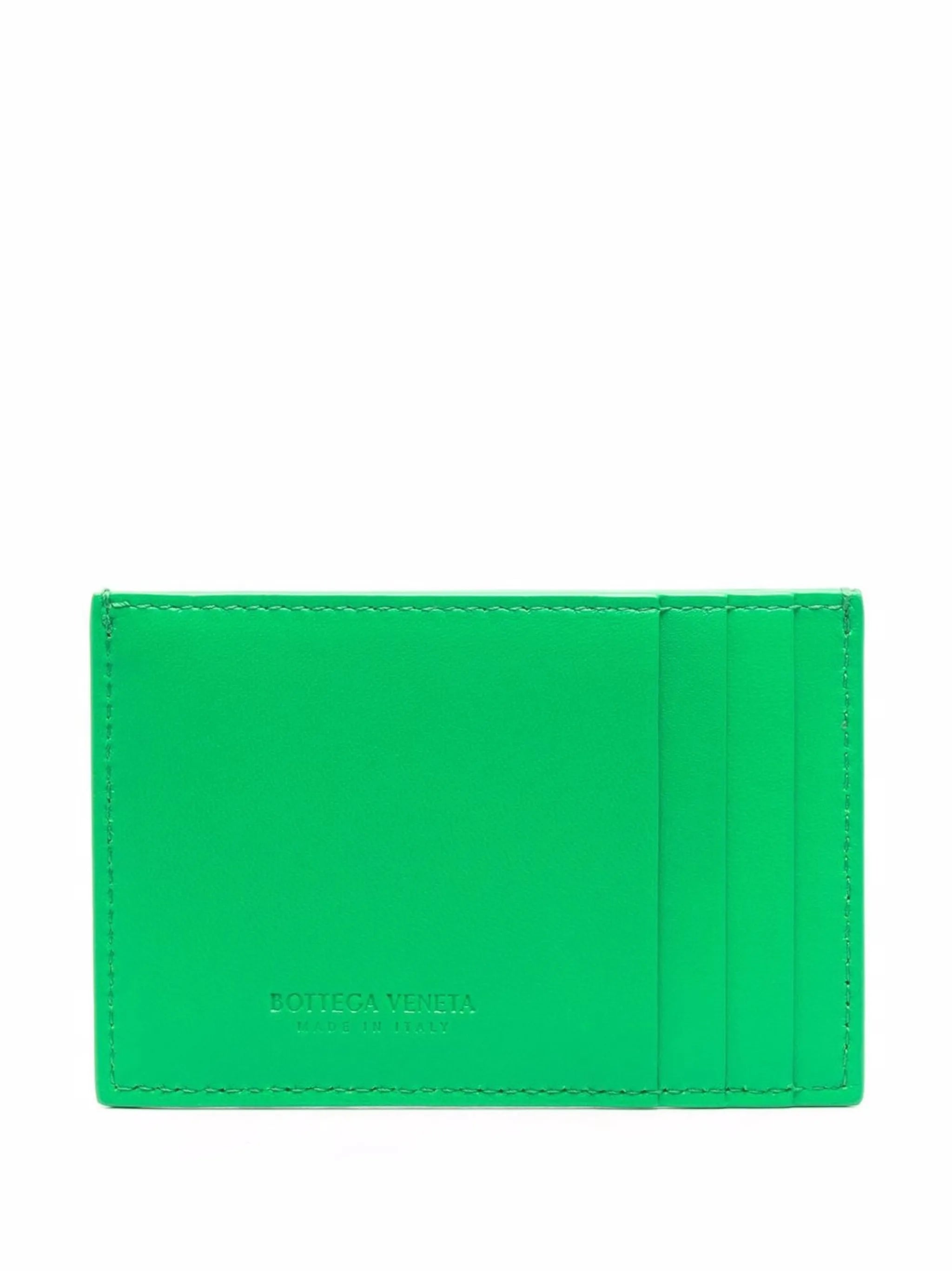 slim leather Intrecciato cardholder
