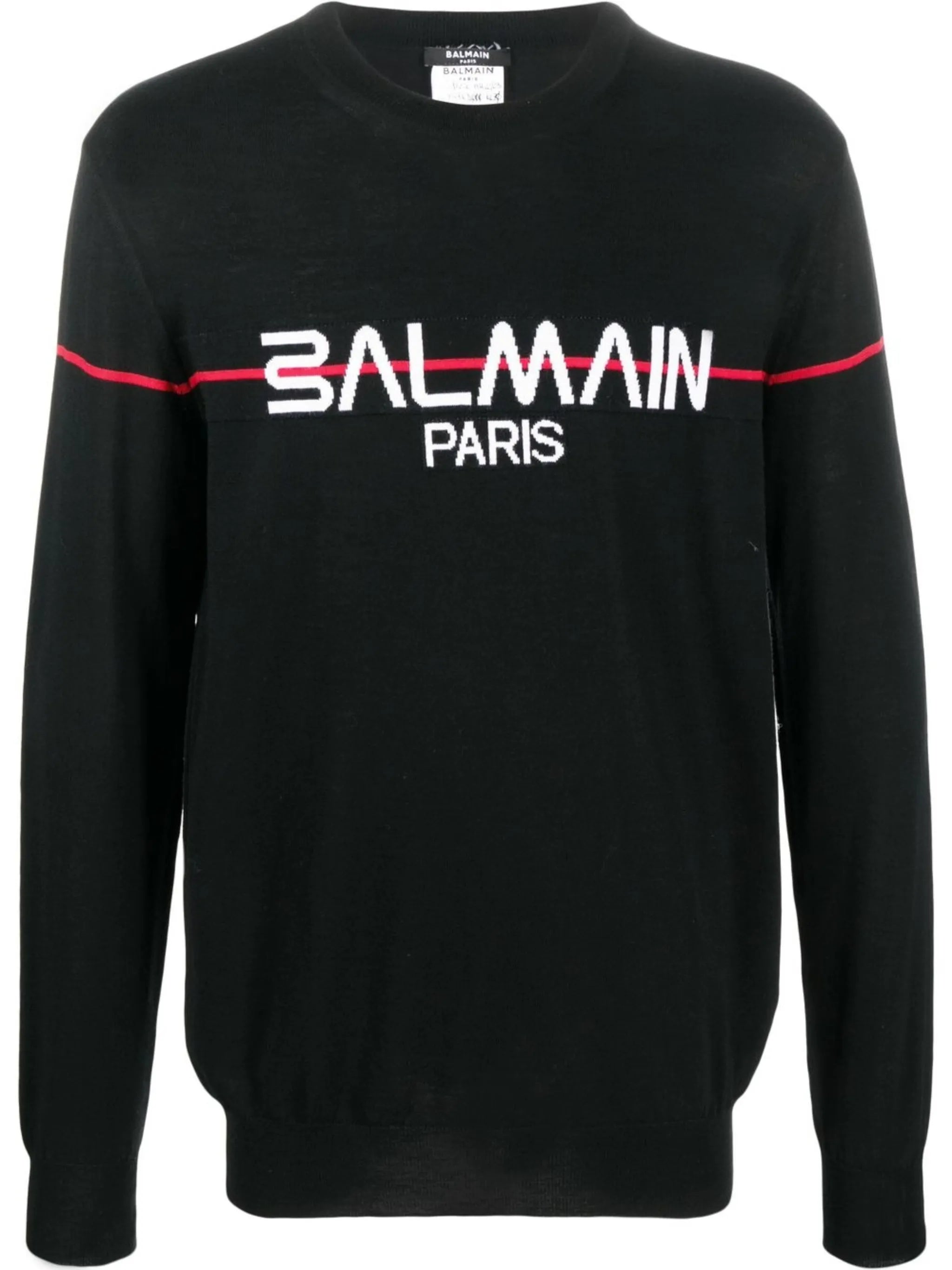 intarsia logo jumper